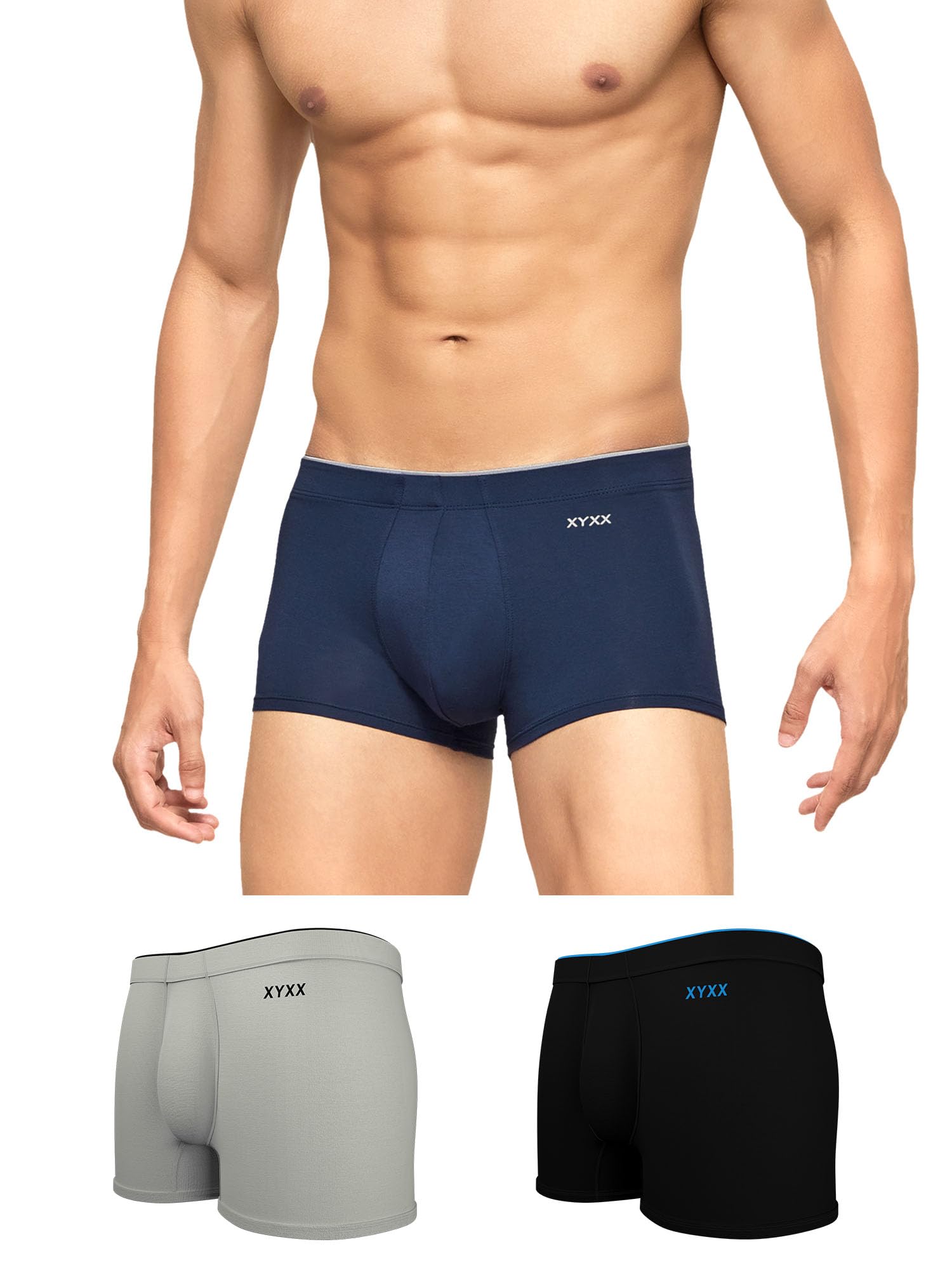 XYXX Men's Trunks - Blue, Black, Grey