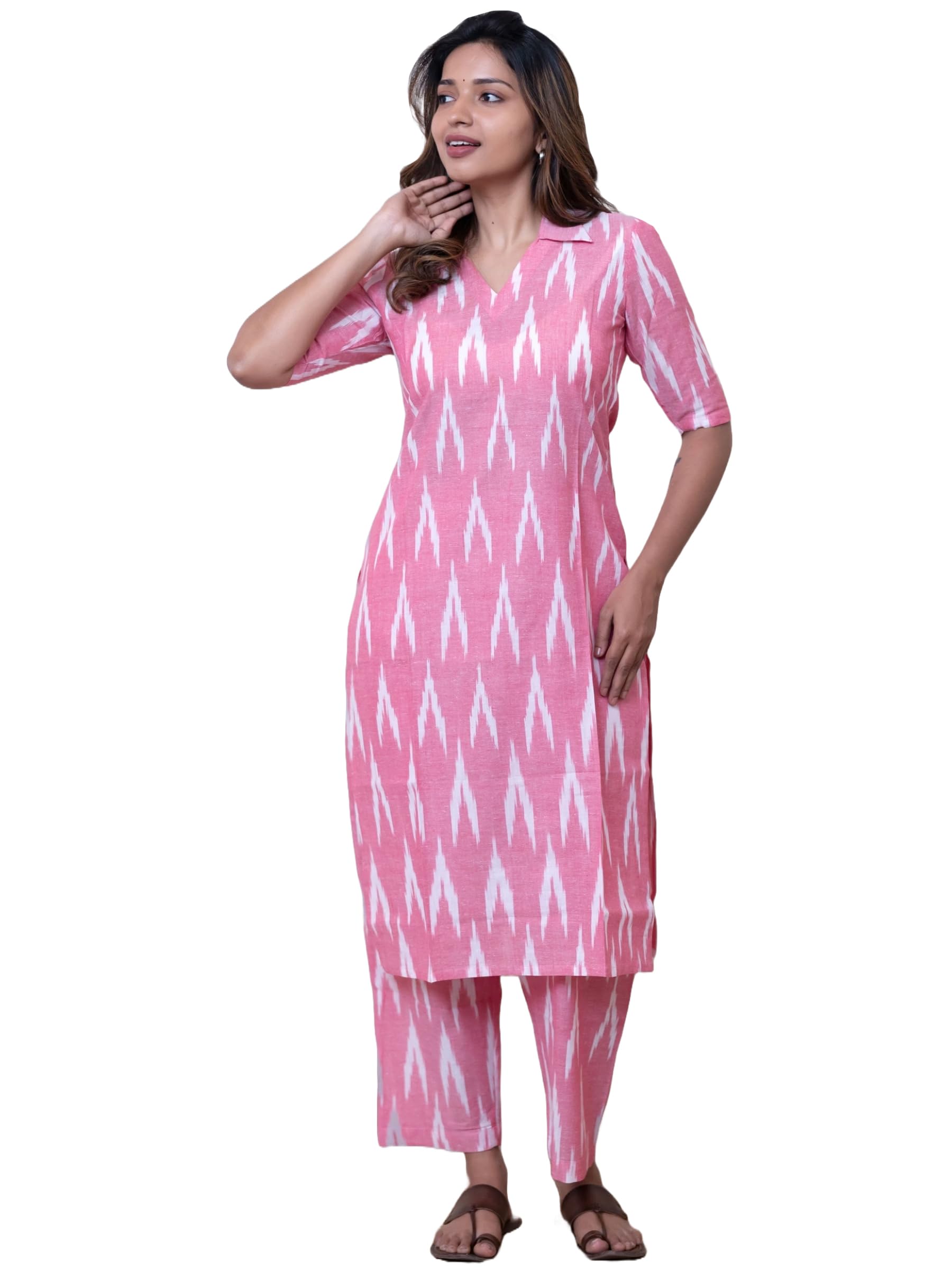 GoSriKi Demeter Pink Kurta Set for Women
