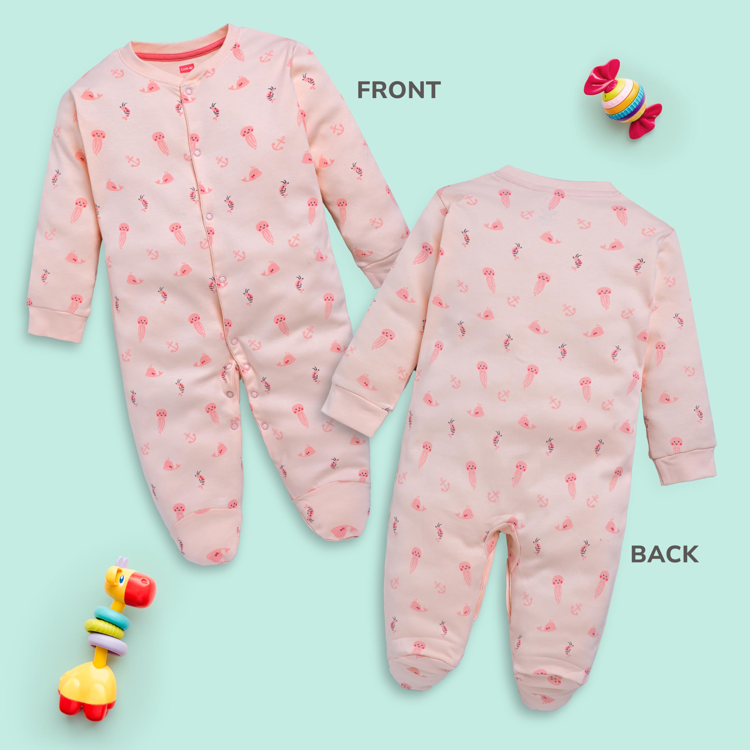 LuvLap Baby Romper Set - Cotton Bodysuit for Boys & Girls - Image 2