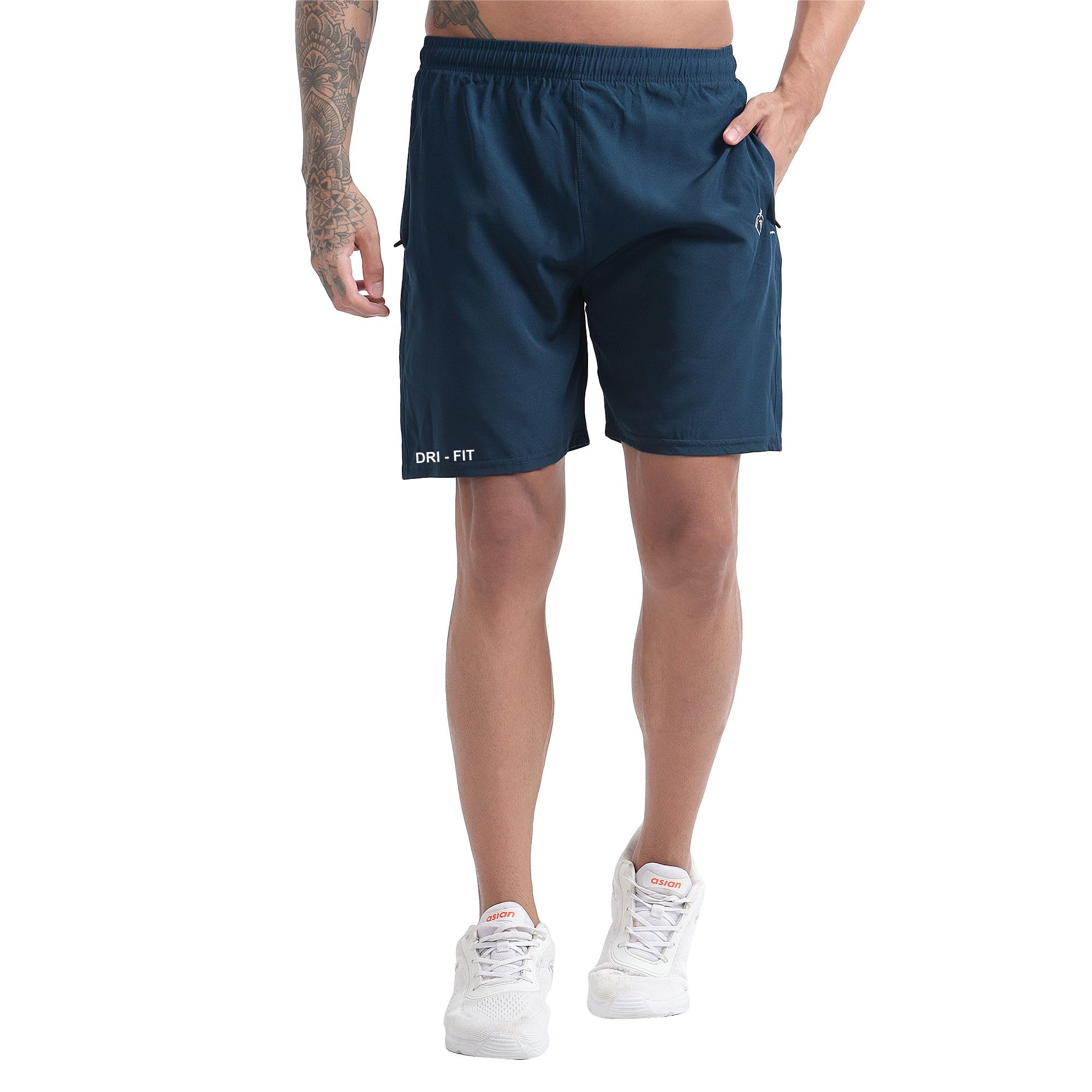 BLUE STAR SHARK Men's Athletic Sports Shorts - Blue - Image 2
