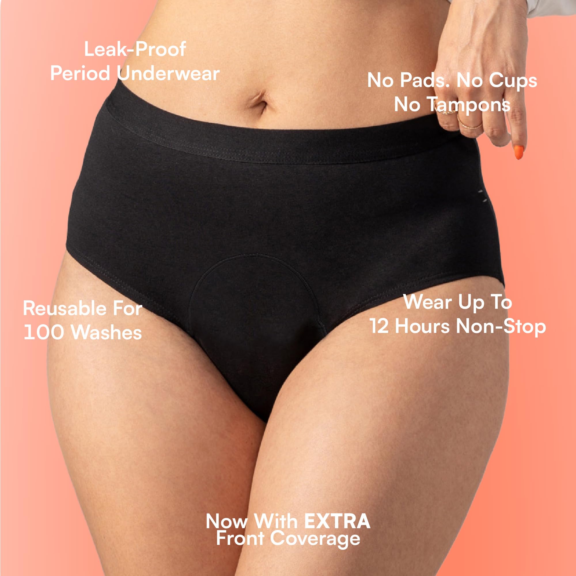 Mahina Period Panty for Women & Girls - Cotton Black - Image 2