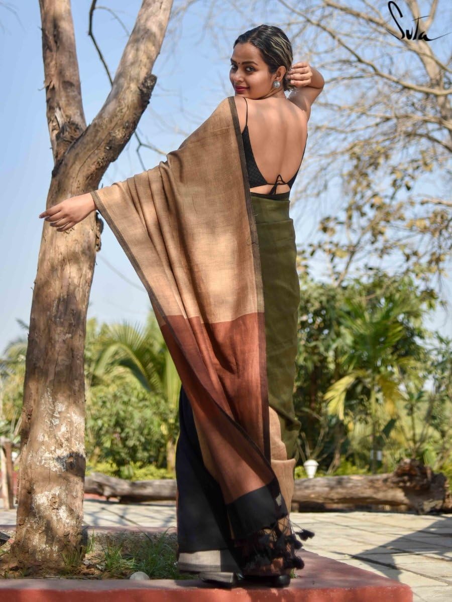 BEAUTY Saree for Women - Multicolor Cotton Polyester - Image 5