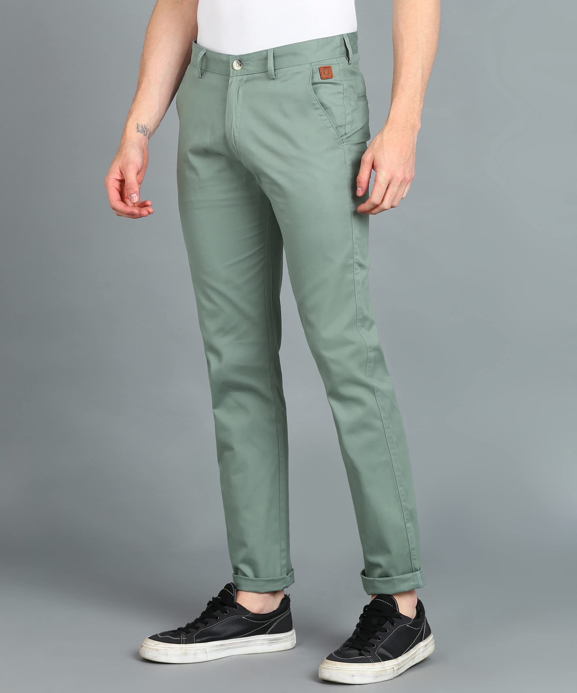 Urbano Men's Green Casual Trousers - Image 3