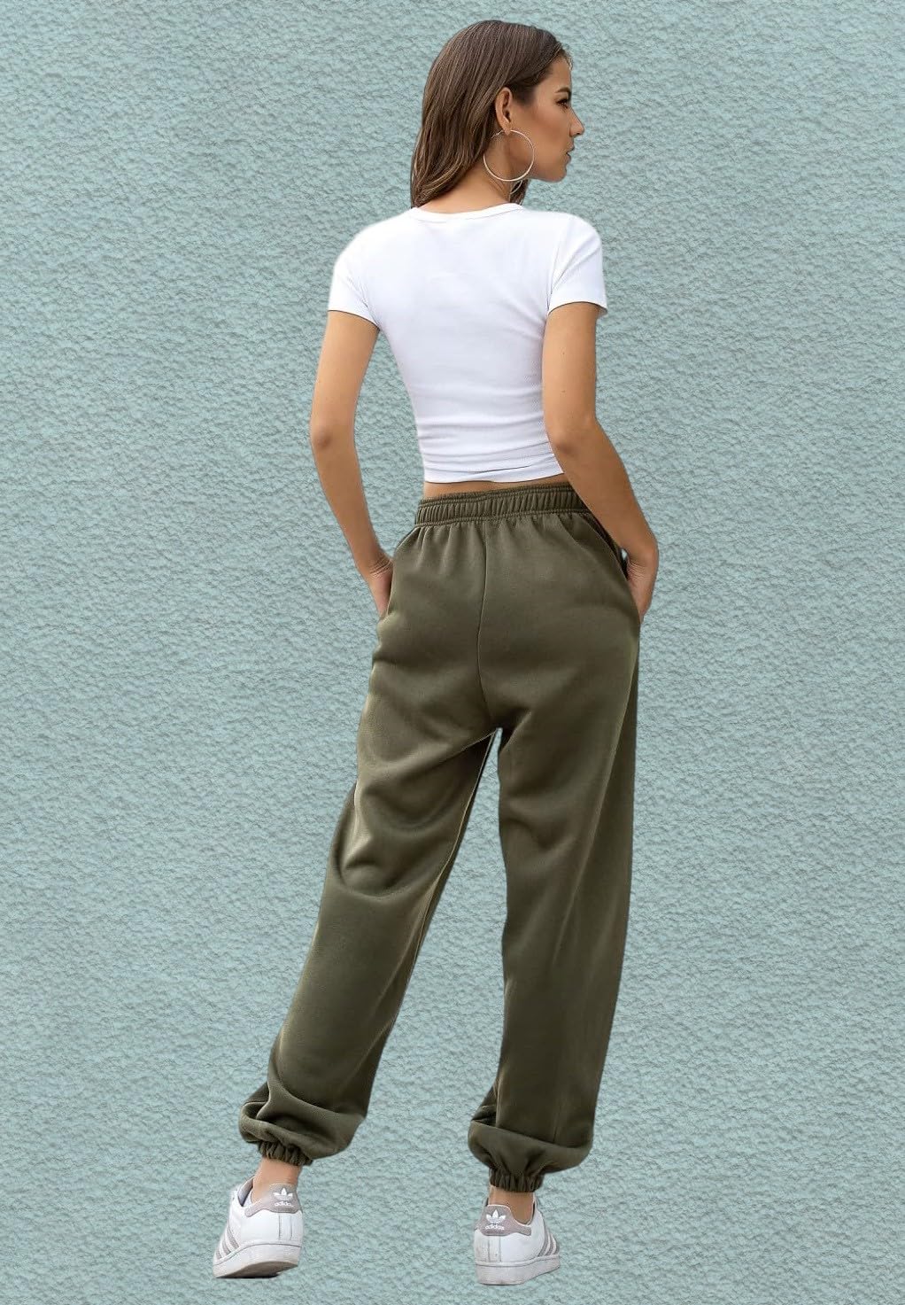 Q-RIOUS Women's Black Olive Jogger Trousers - Image 5