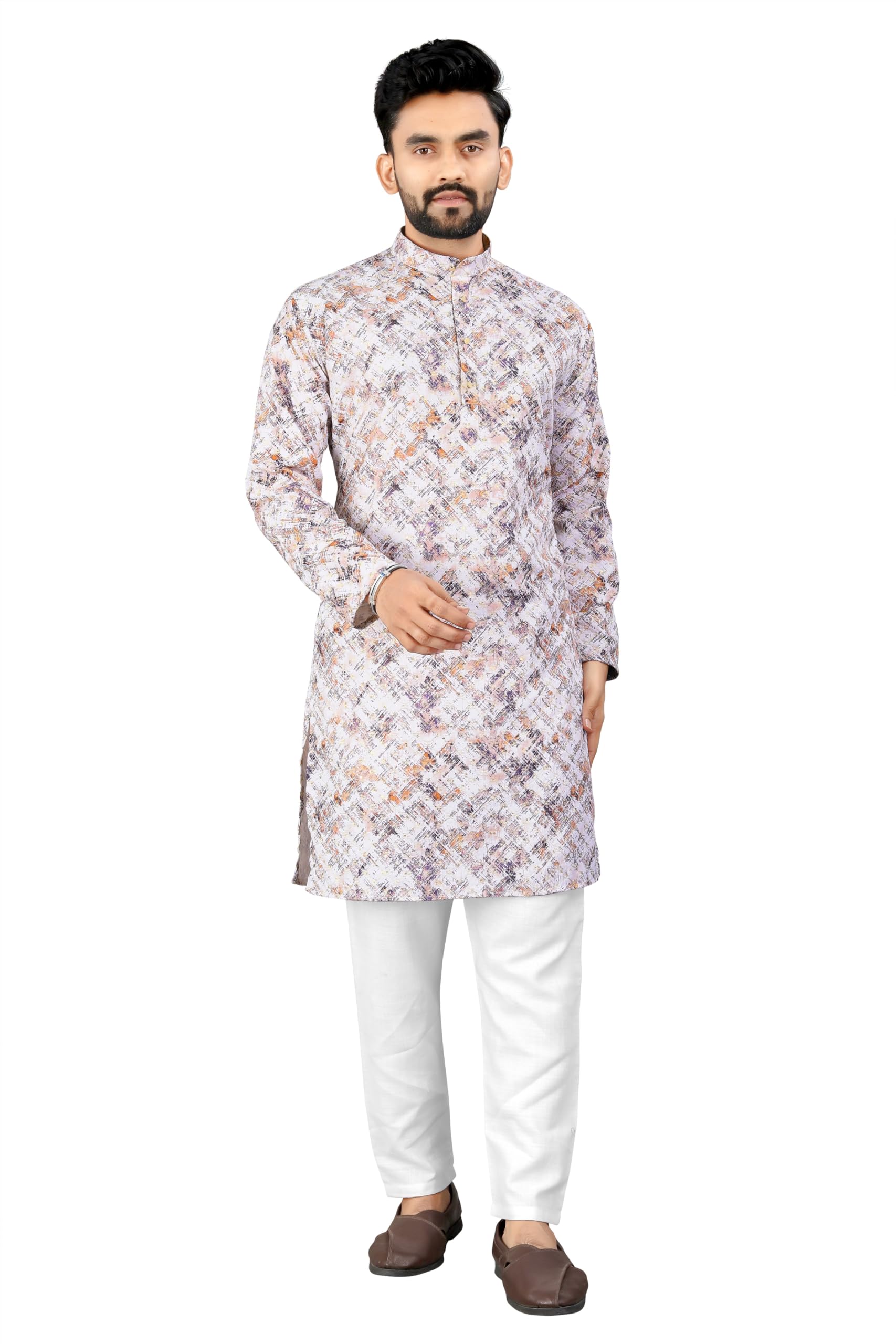 Trustous Kurta Pyjamas Set for Men Printed