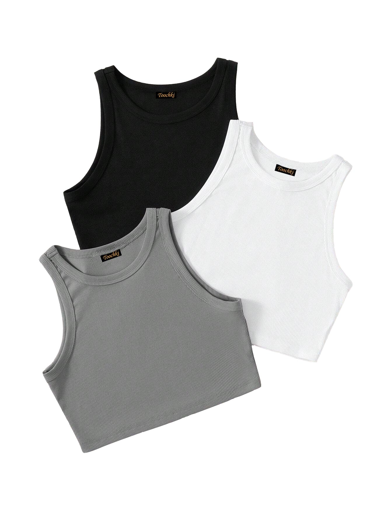 Toochki Women's Crop Top - Black White Beige Grey