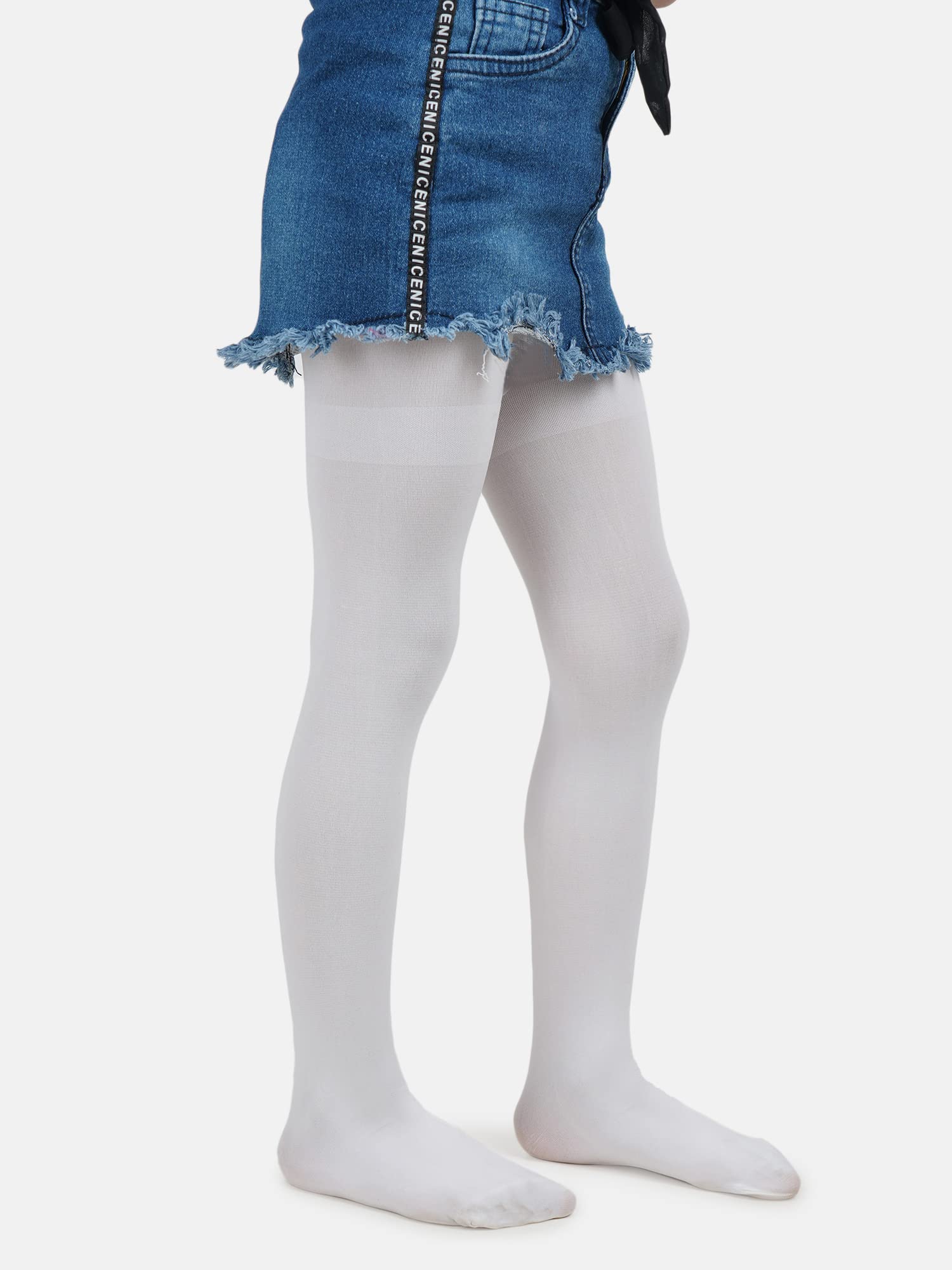 NEXT2SKIN Girls Spandex Tights - White - Image 2