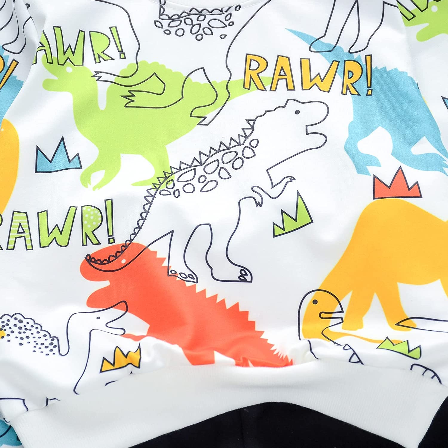 Googo Gaaga Boys Cotton Printed Sweatshirt Set - White - Image 5