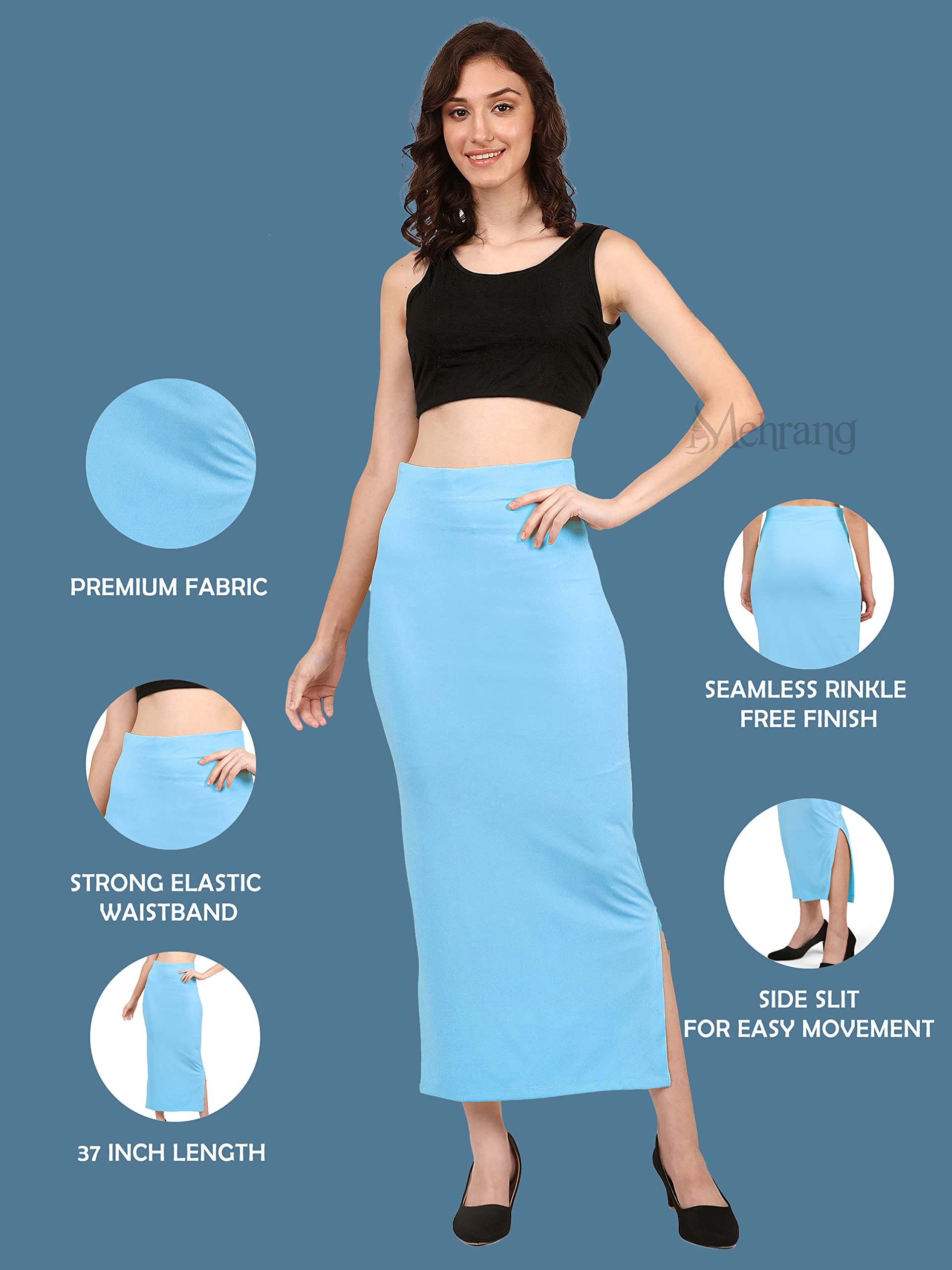 Mehrang Saree Shapewear - SkyBlue for Women - Image 2