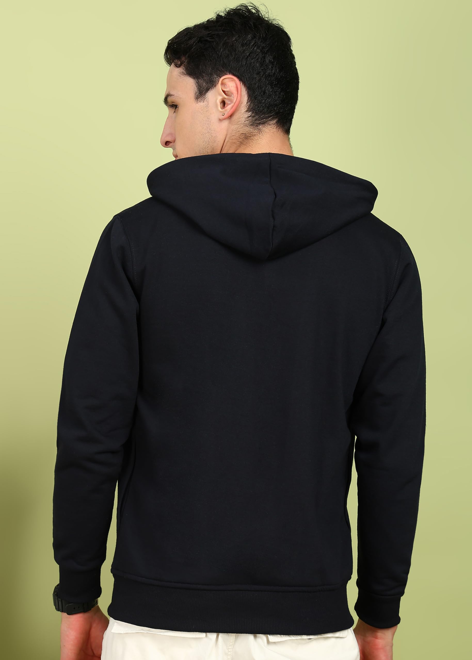 Alan Jones Men's Navy Zipper Hoodie Sweatshirt - Image 3