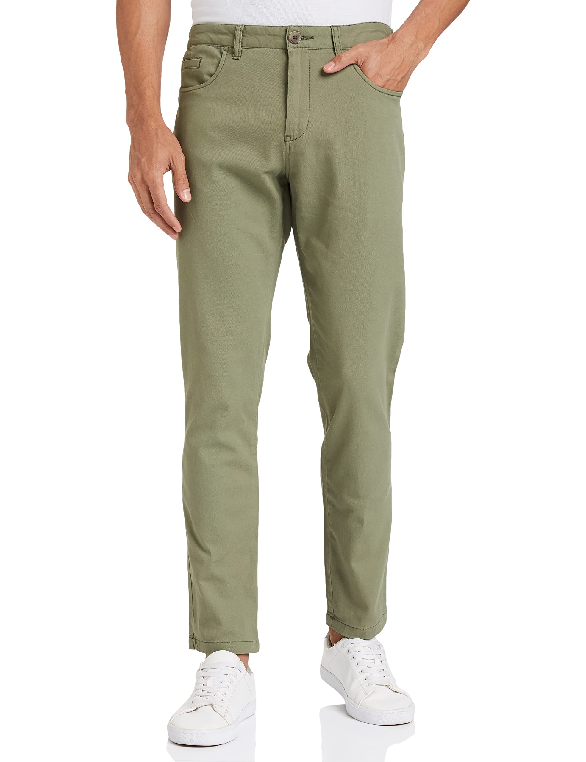 Symbol Men Slim Casual Trousers - Light Olive