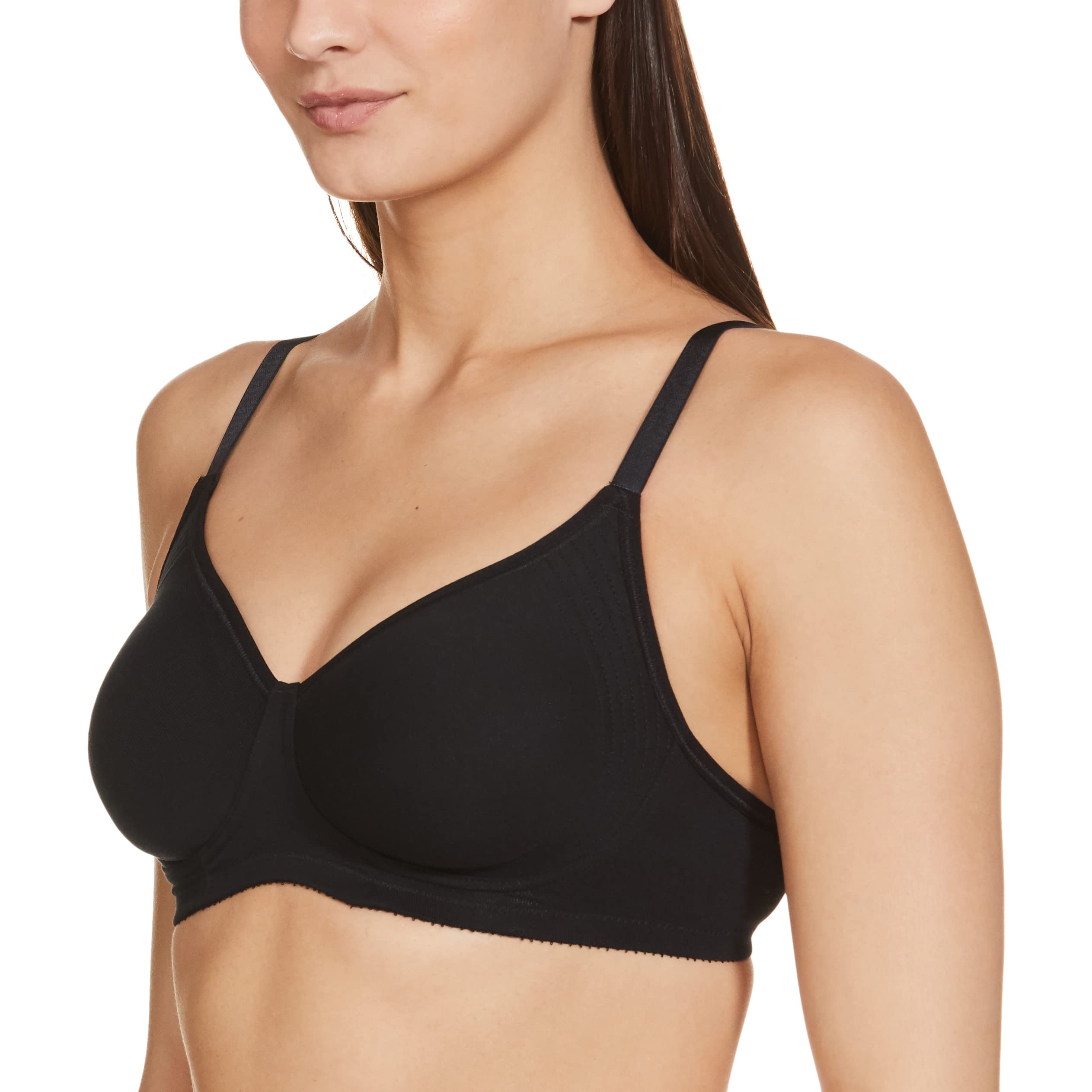 Enamor Supima Cotton Bra for Women - Non-Padded Wirefree Black - Image 3
