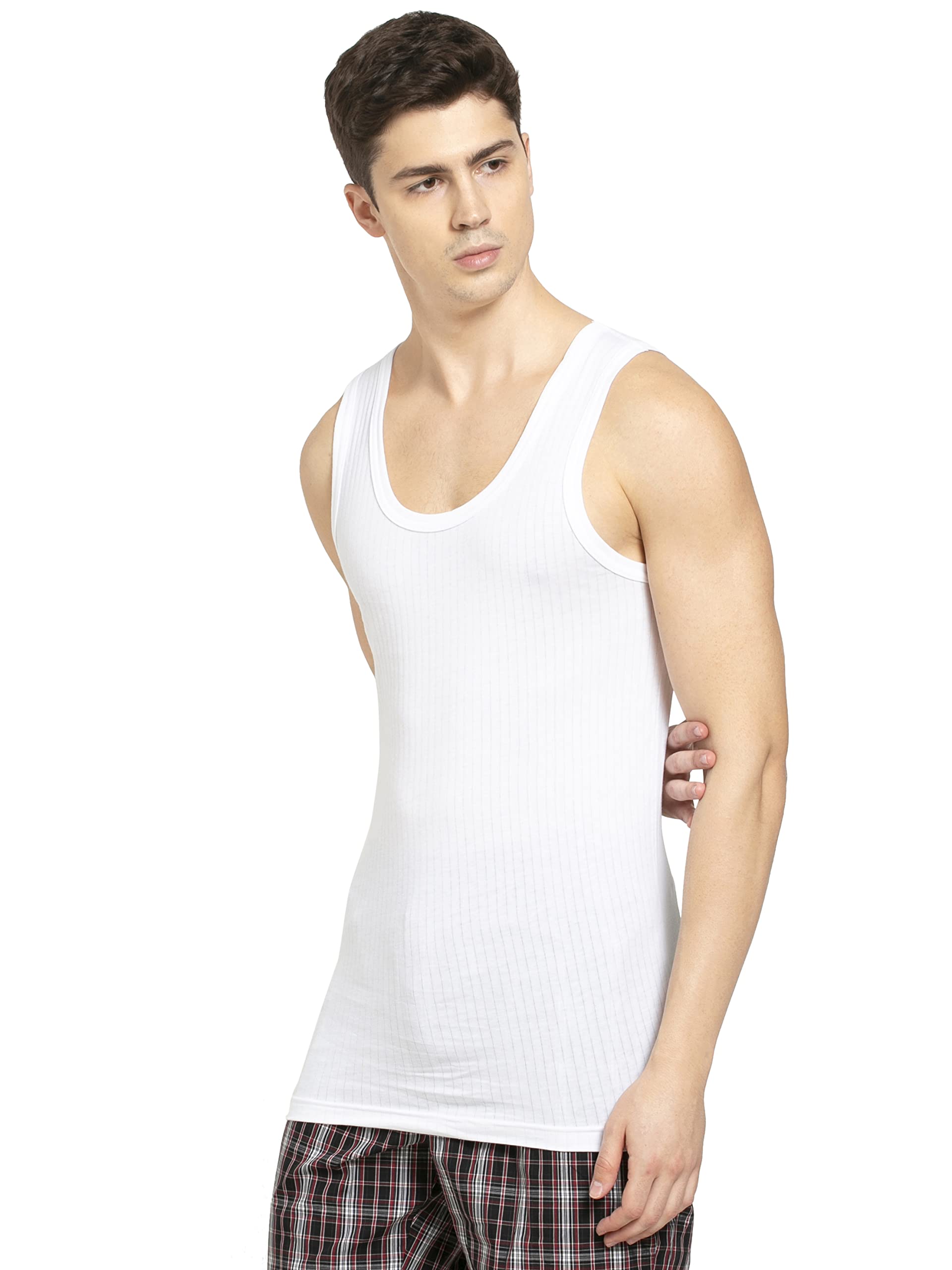 Jockey Men's Cotton Sleeveless Vest - White - Image 3