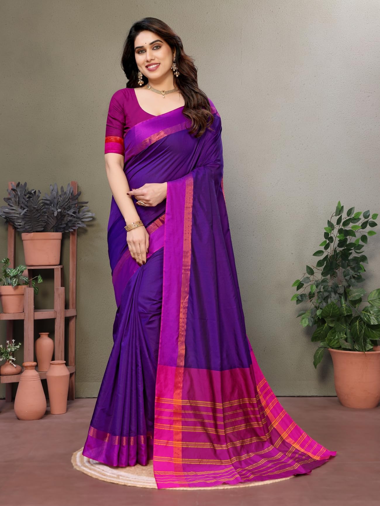 VJ Fashion Kerala Silk Saree with Zari Woven Blouse - Image 5