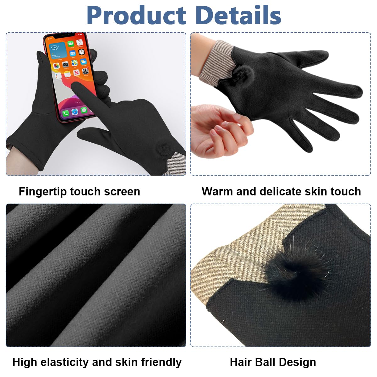 GUSTAVE Winter Gloves for Women Touchscreen - Image 3