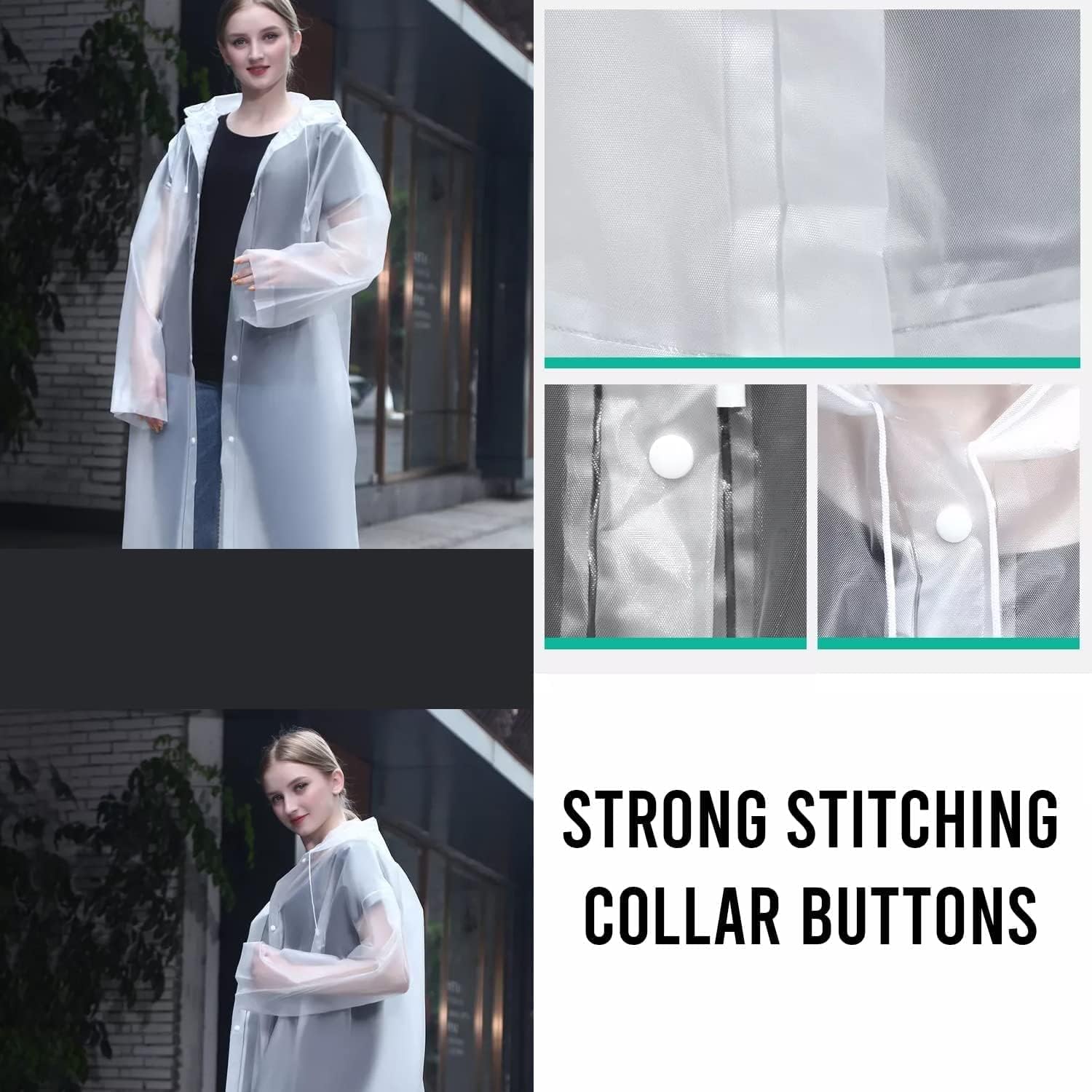 Allextreme Unisex EVA Raincoat - Waterproof White - Image 3