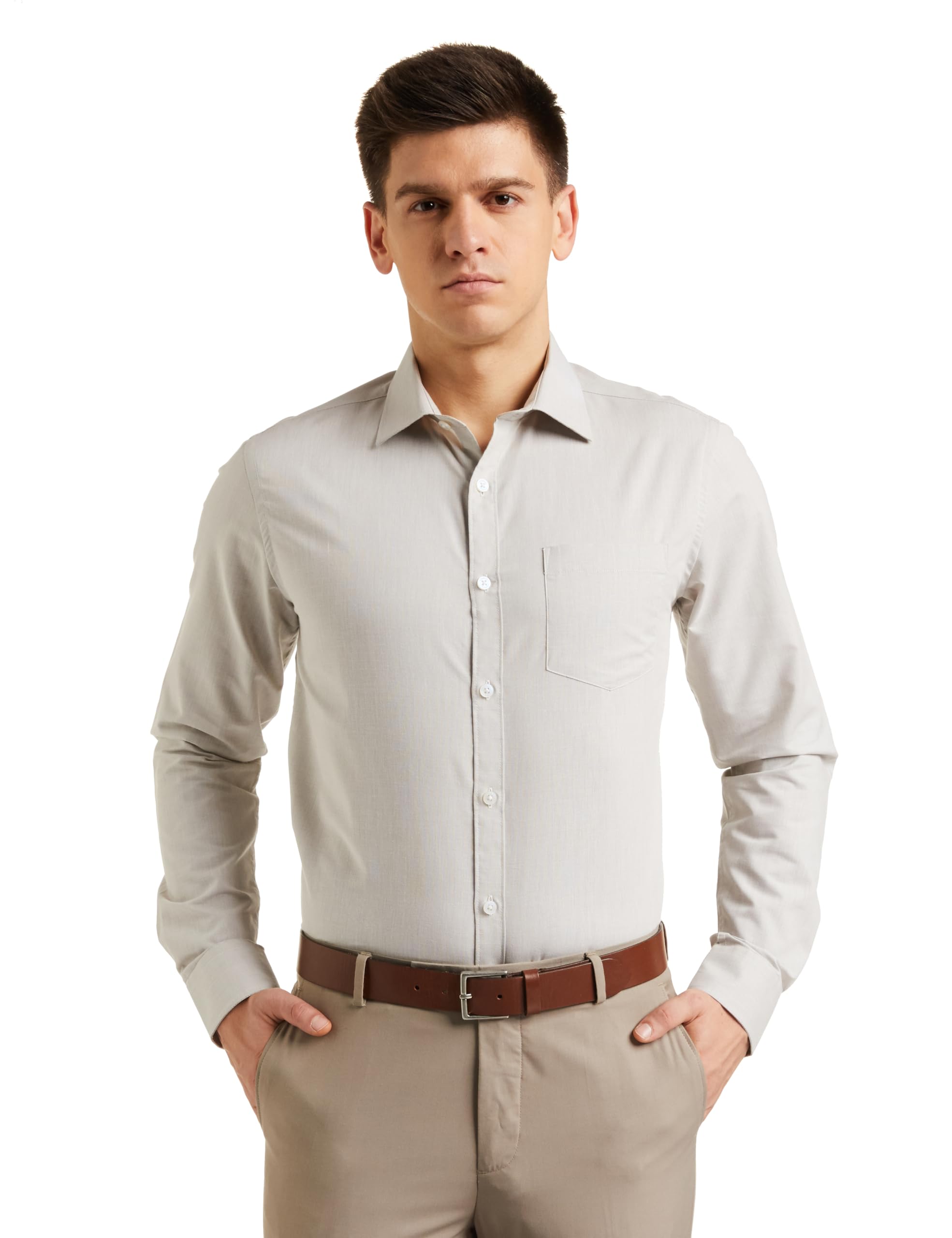 Amazon Men Cotton Formal Shirt - Mid Grey