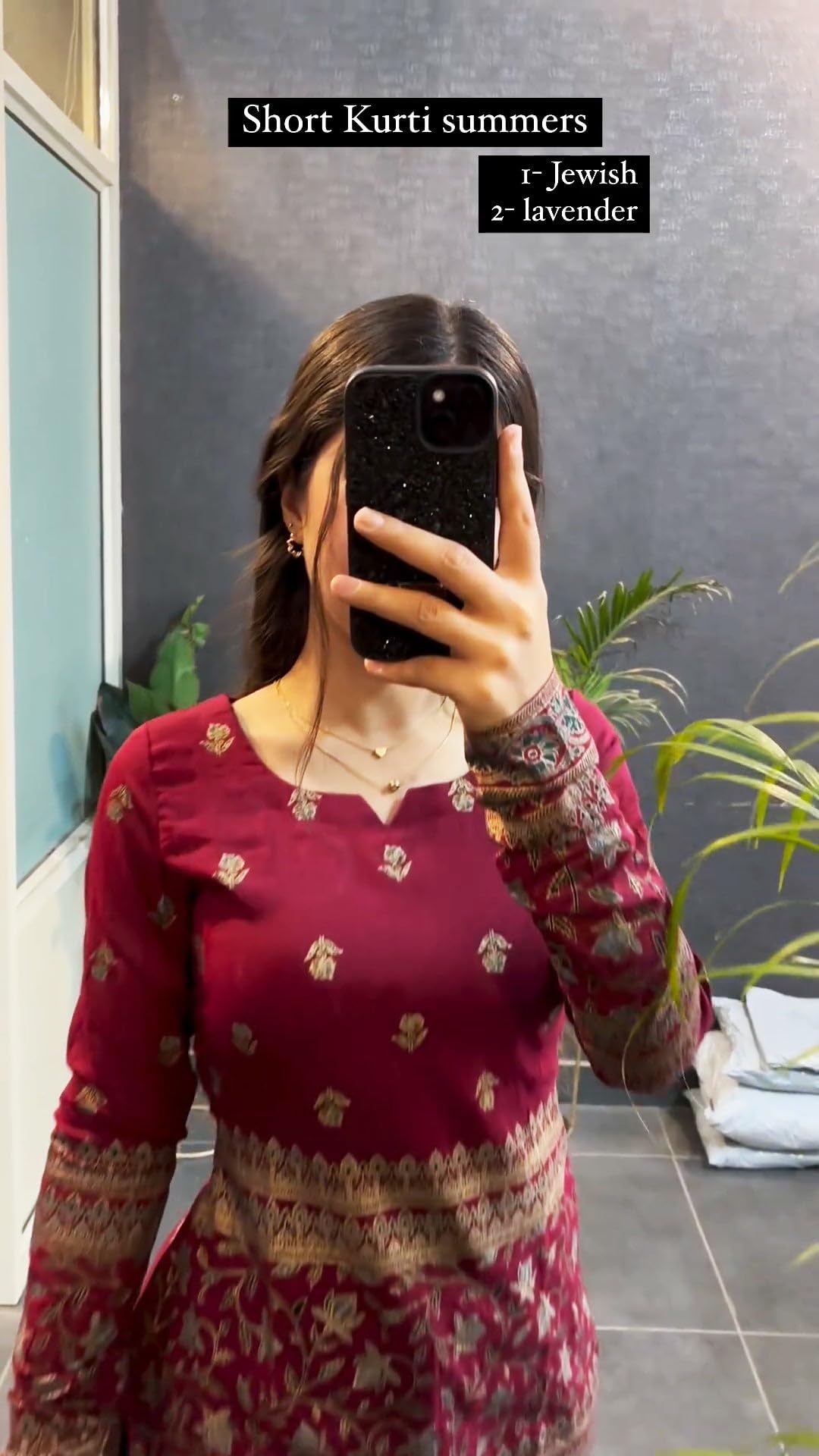 RJP CRAFT Womens Kalamkari Viscose Rayon Kurti - Maroon - Image 3