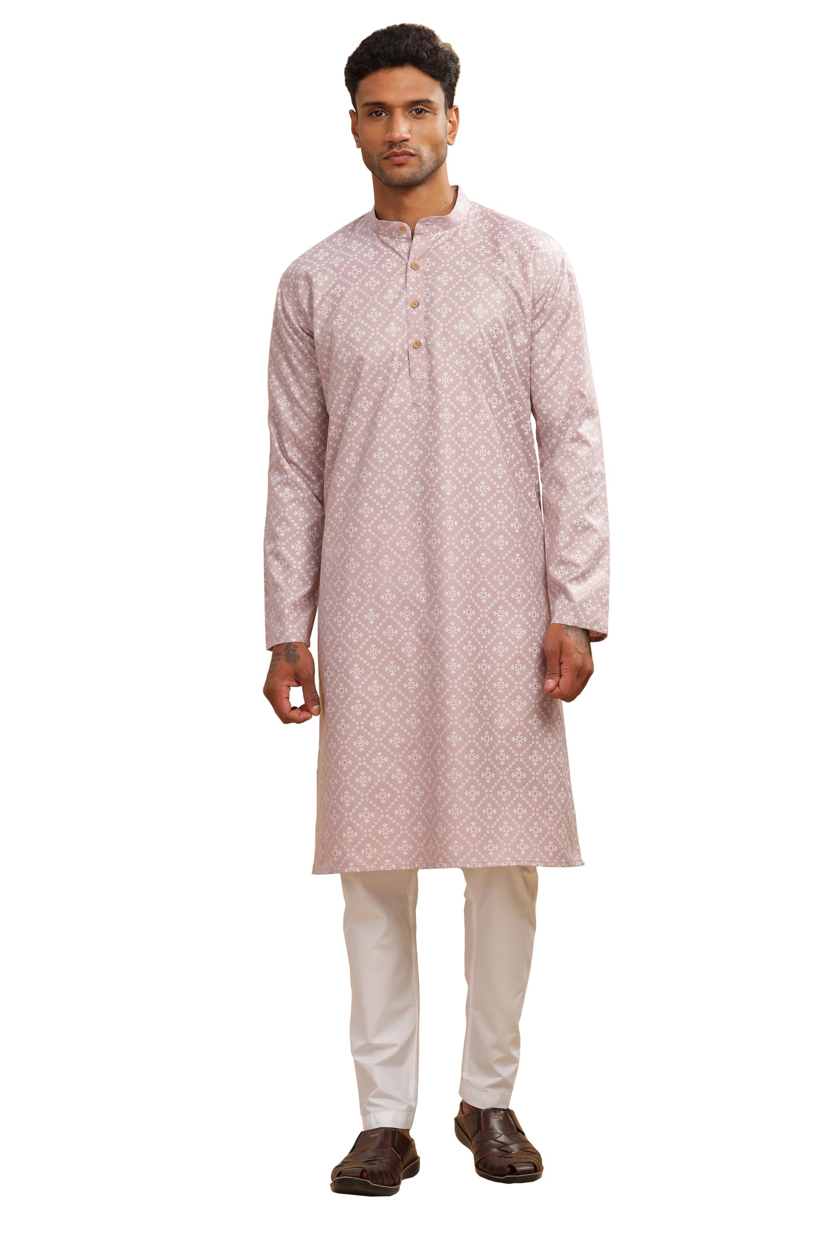 BE ACTIVE Men's Cotton Kurta - Pink