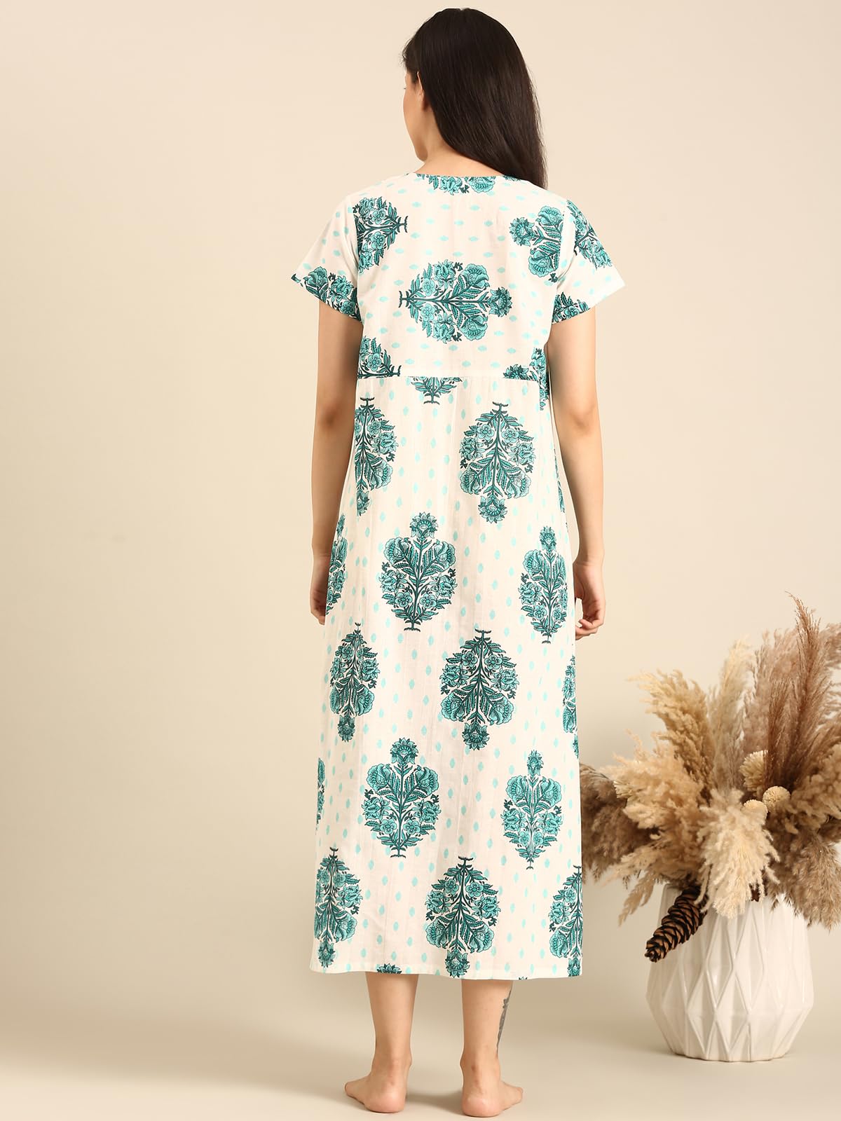 Rupa Jon Aishwarya Nighty for Women - Sea Green - Image 5