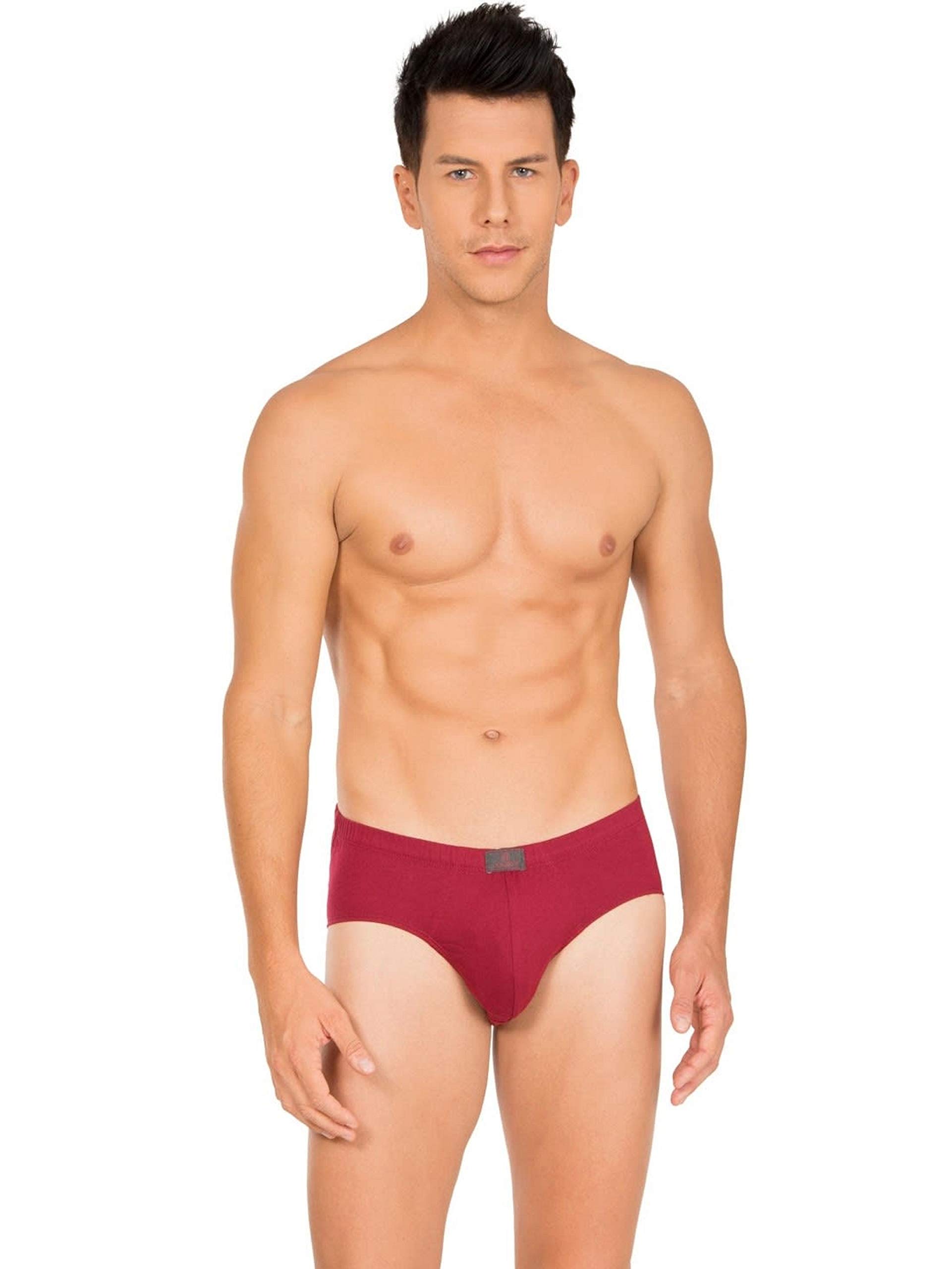 Jockey Men's Cotton Poco Brief - Red Wine - Image 4