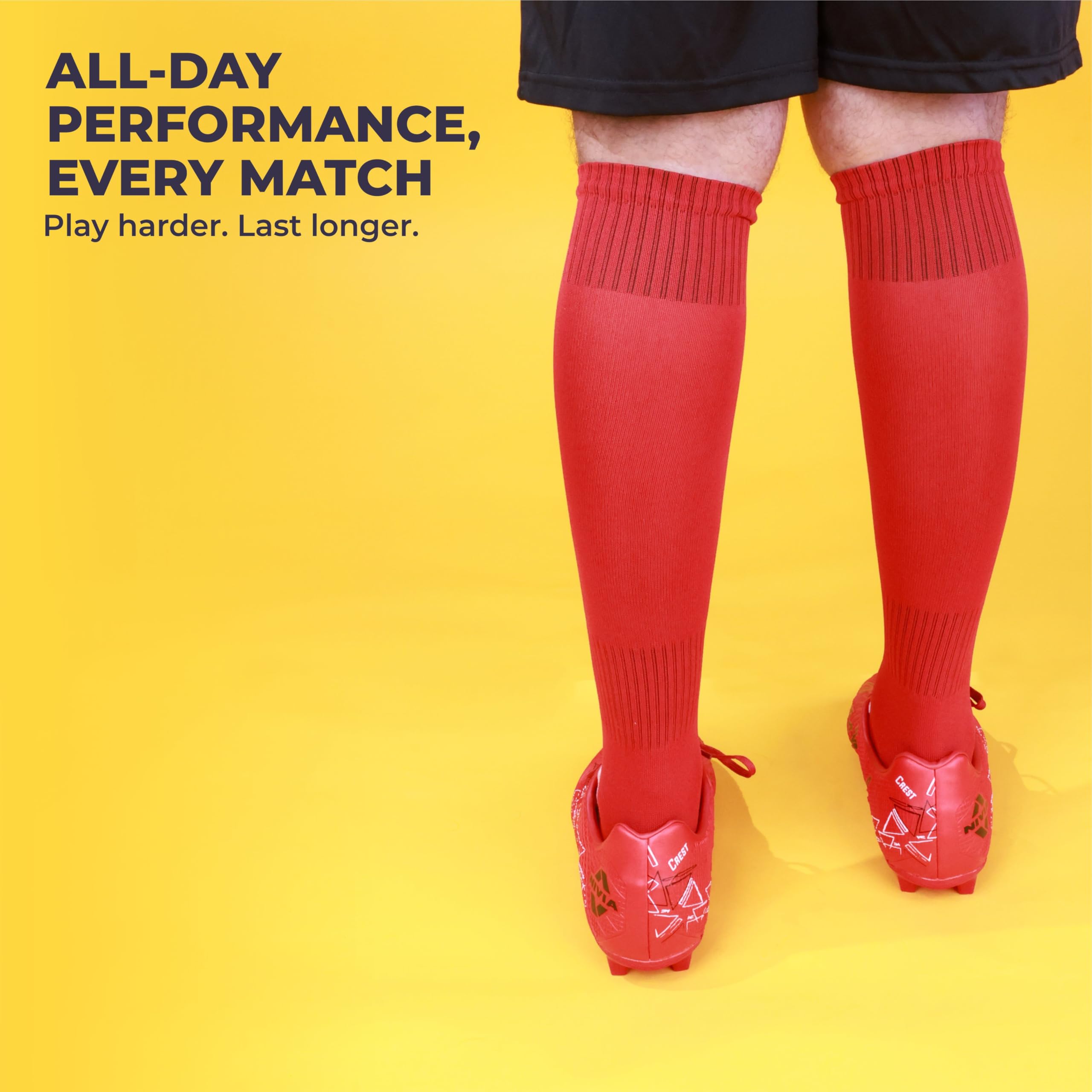 Nivia Football Socks for Men & Women - Red Black - Image 4