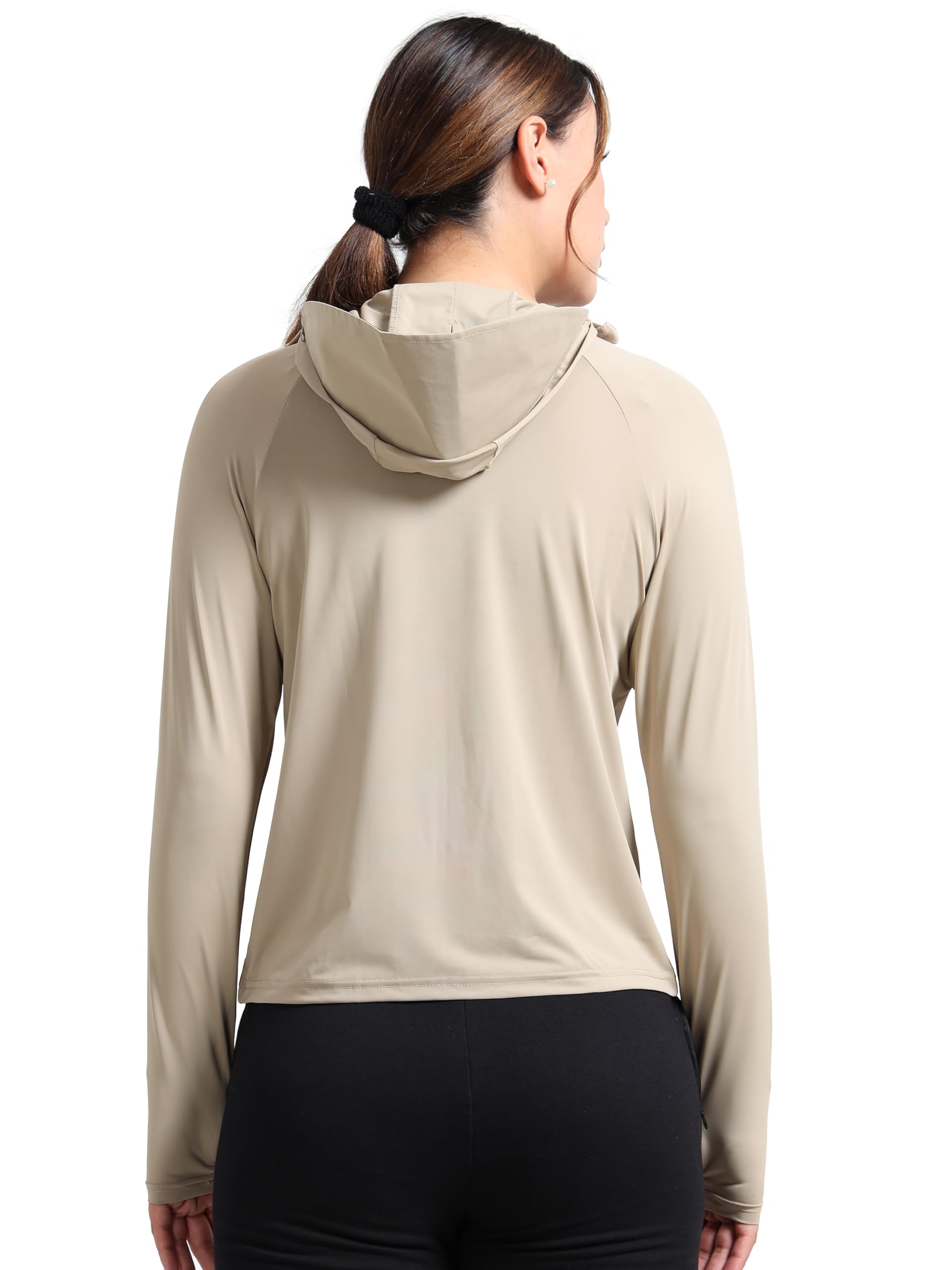 FABSPORTS Women's UV Protection Sun Screen Jacket - Beige - Image 3