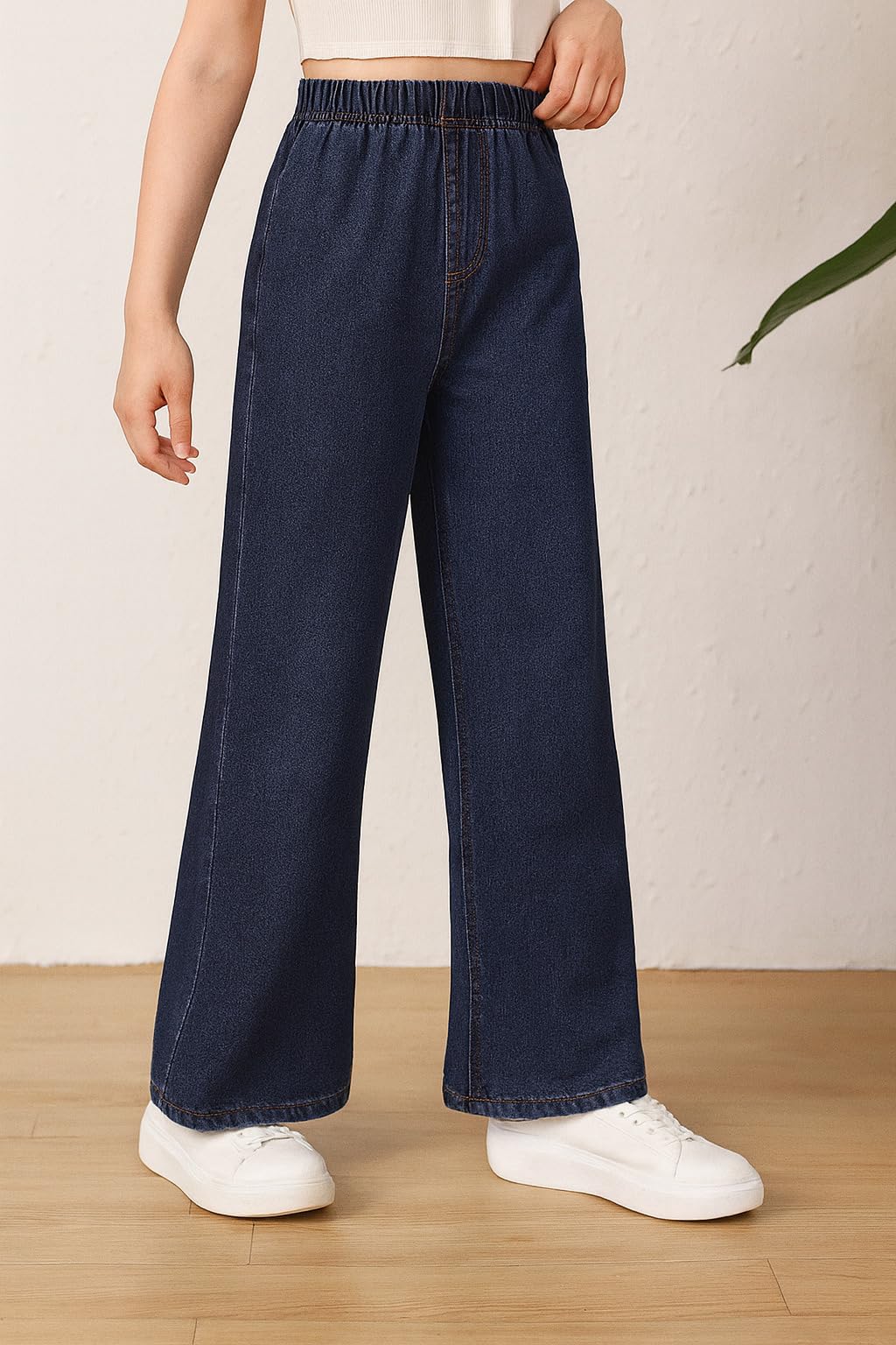 ADBUCKS Girls Stretch Denim Wide Leg Jeans - Image 3