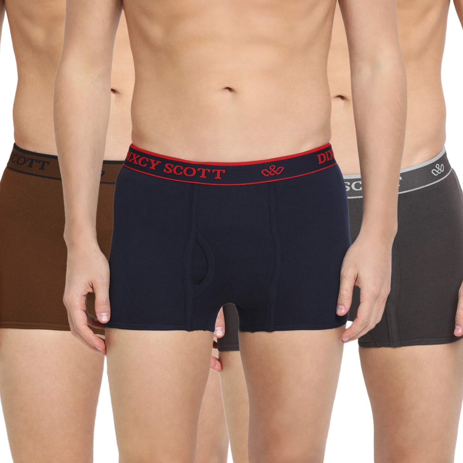 Dixcy Scott Men's Trunks - Coffee Brown Navy Dark Grey