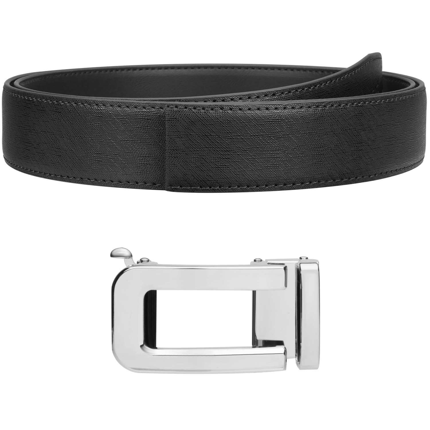 Labnoft Men's PU Leather Auto Lock Belt - Black - Image 4