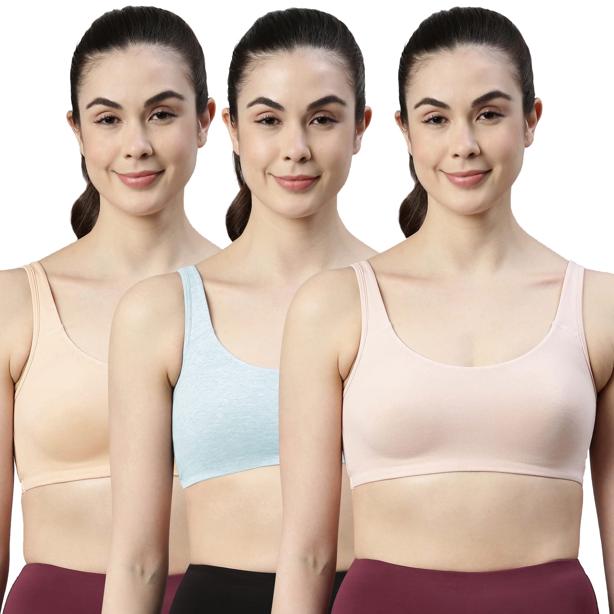 Enamor Cotton Low Impact Sports Bra for Women