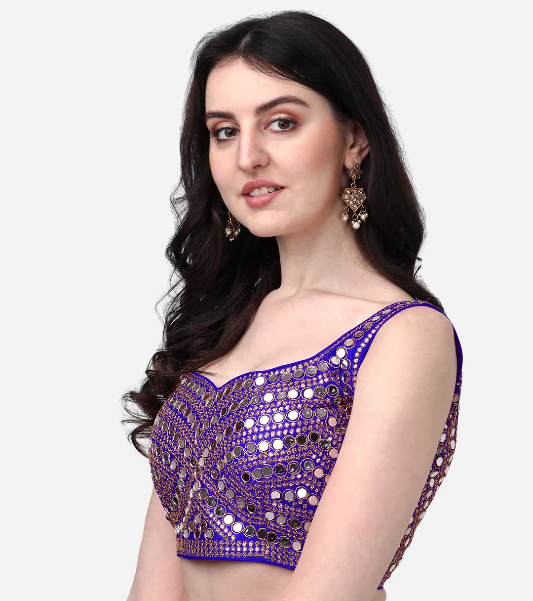 Phantom Silk V-Neck Blouse - Royal Blue - Image 2