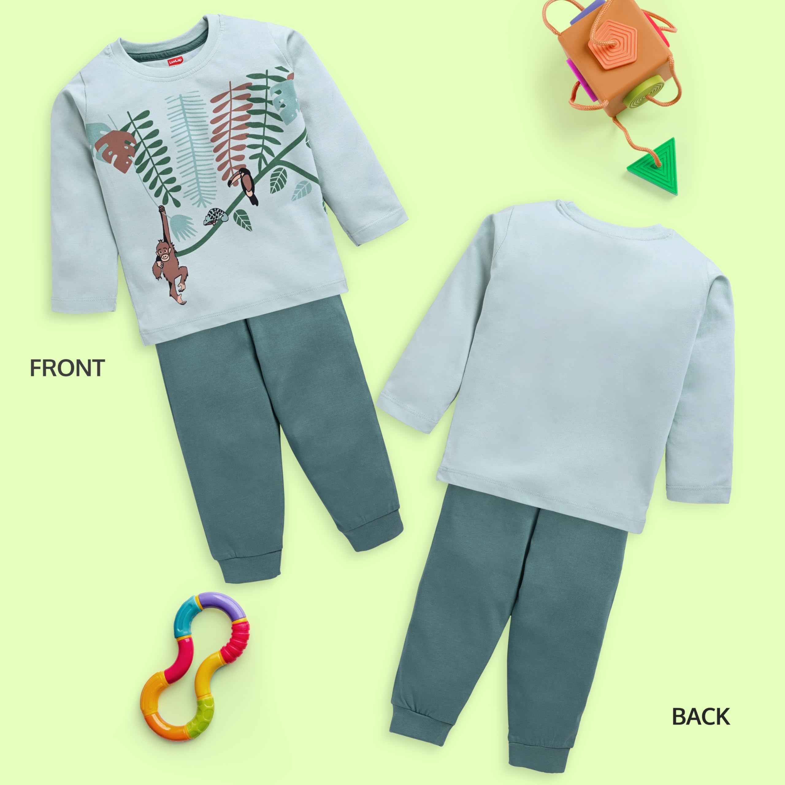 LuvLap Baby Boy T-Shirt & Pyjama Set - Multicolor - Image 4