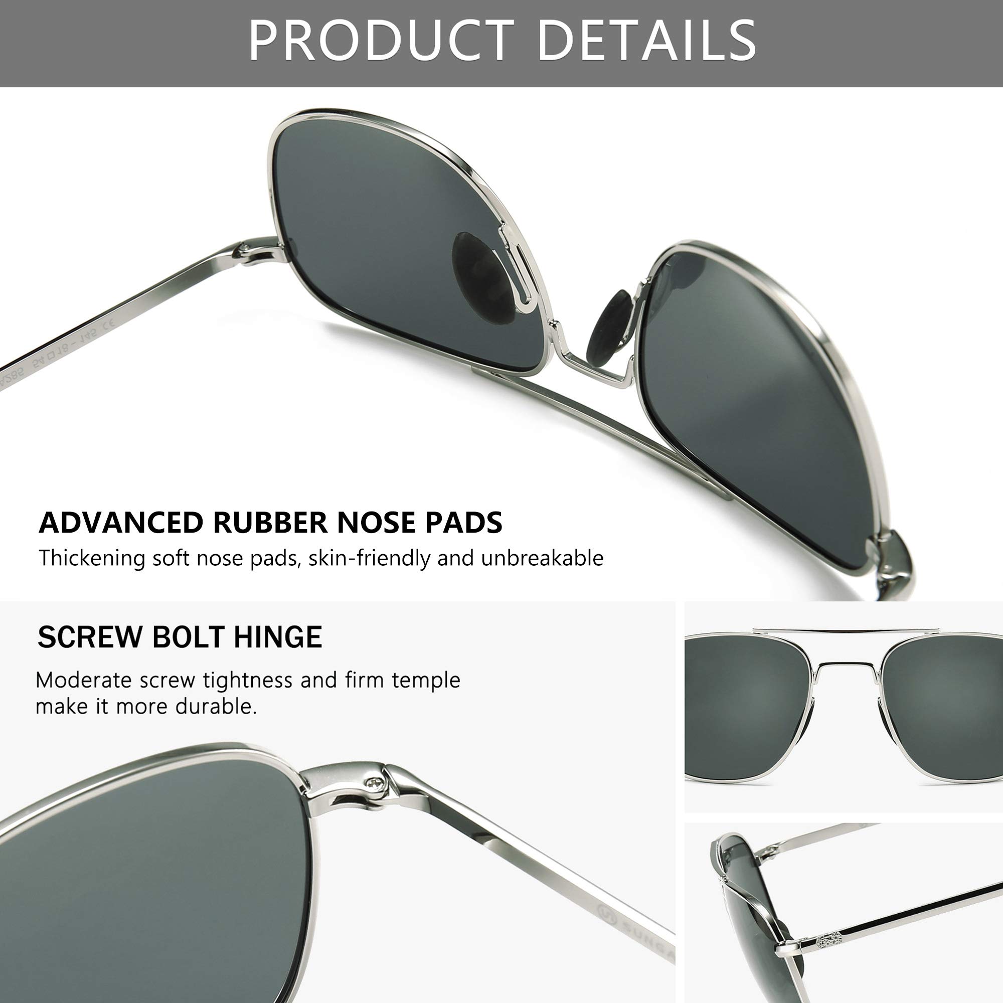 SUNGAIT Men's Military Style Polarized Sunglasses - Black - Image 3