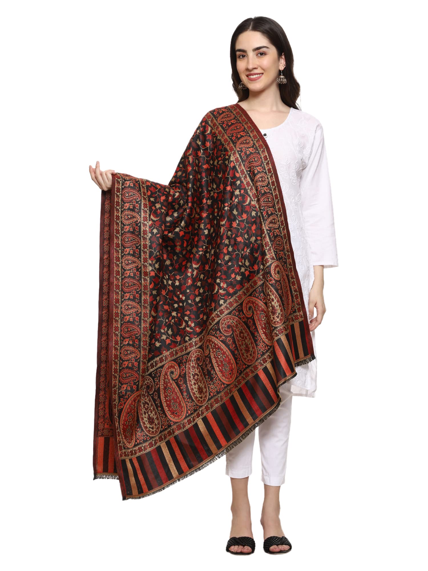Weavers Villa Kashmiri Woven Acro Wool Shawl for Women