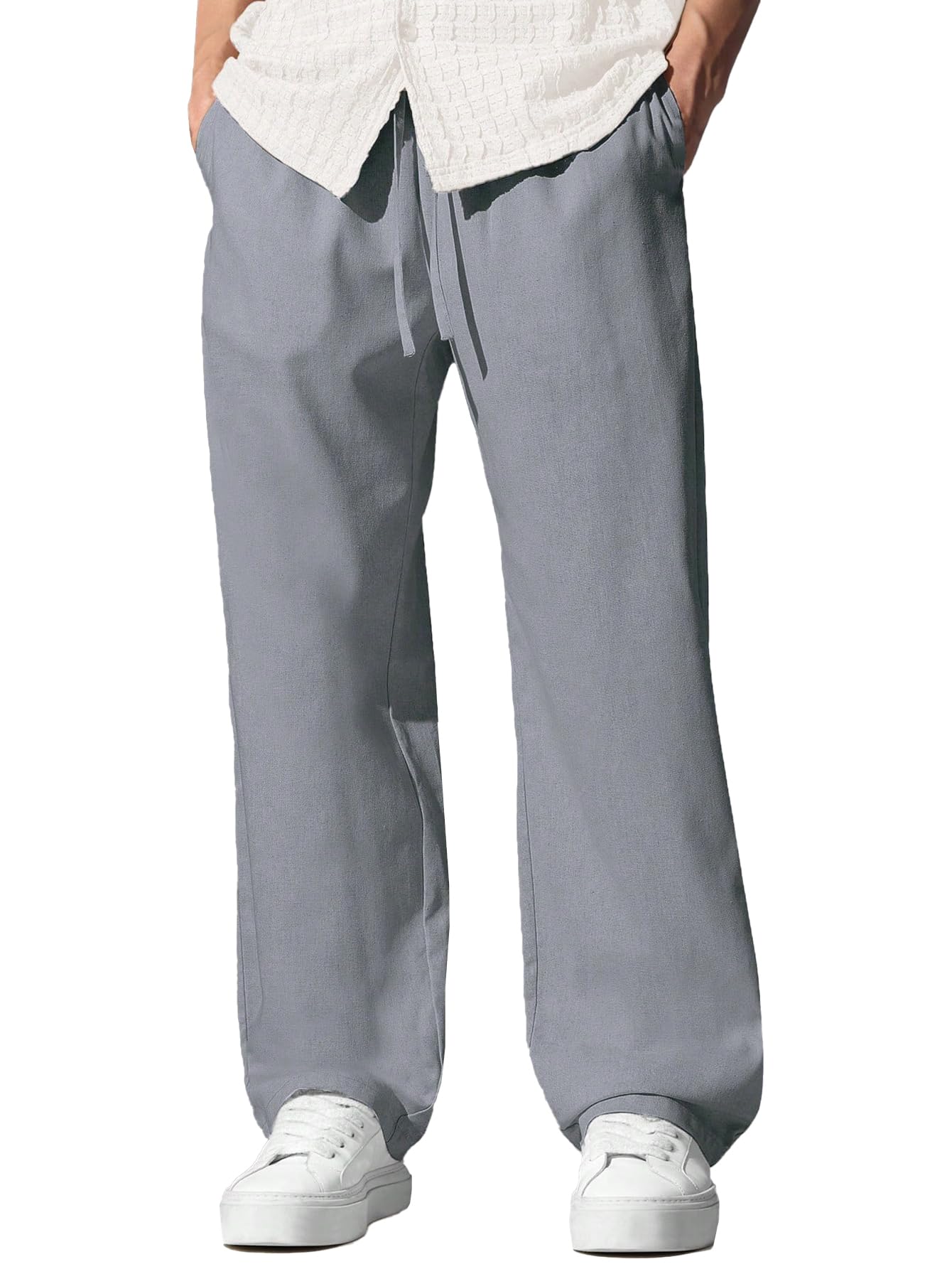 GRADUAL Men's Linen Pants - Grey