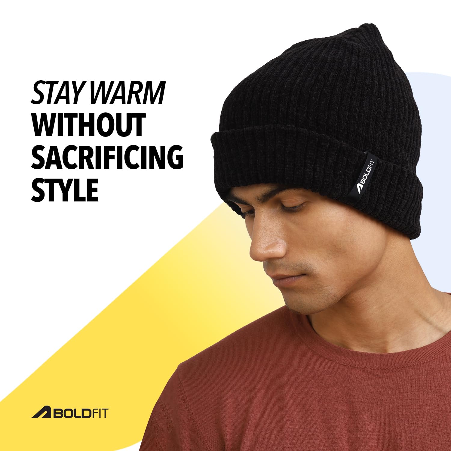 Boldfit Unisex Black Winter Beanie - Image 3