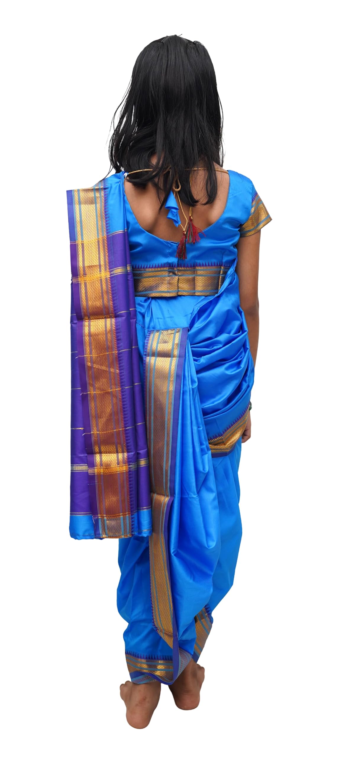 LUSTER Shahi Mastani Nauvari Saree for Girls - SkyBlue - Image 4