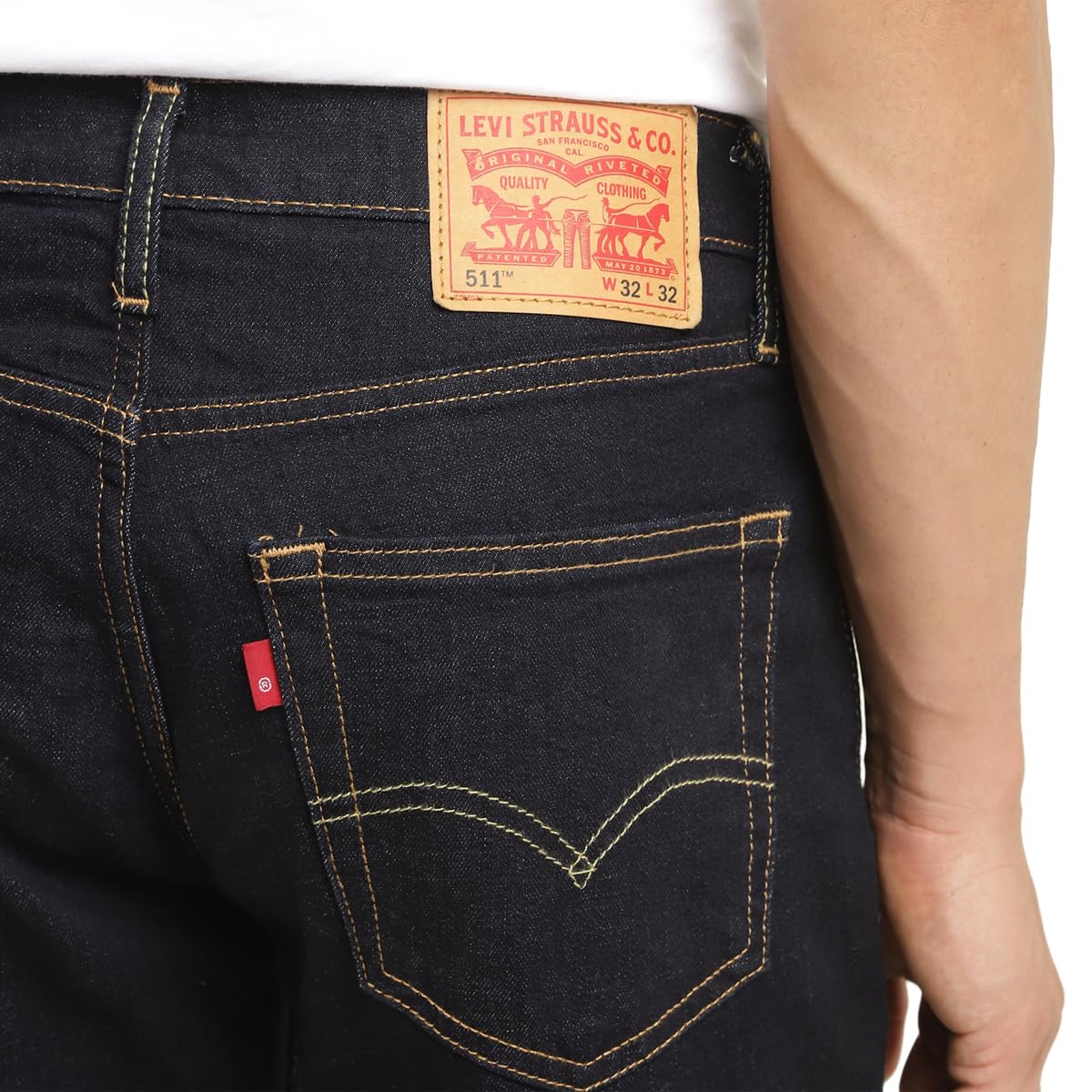 Levi's Men's Slim Jeans - Black Mid Rise - Image 5