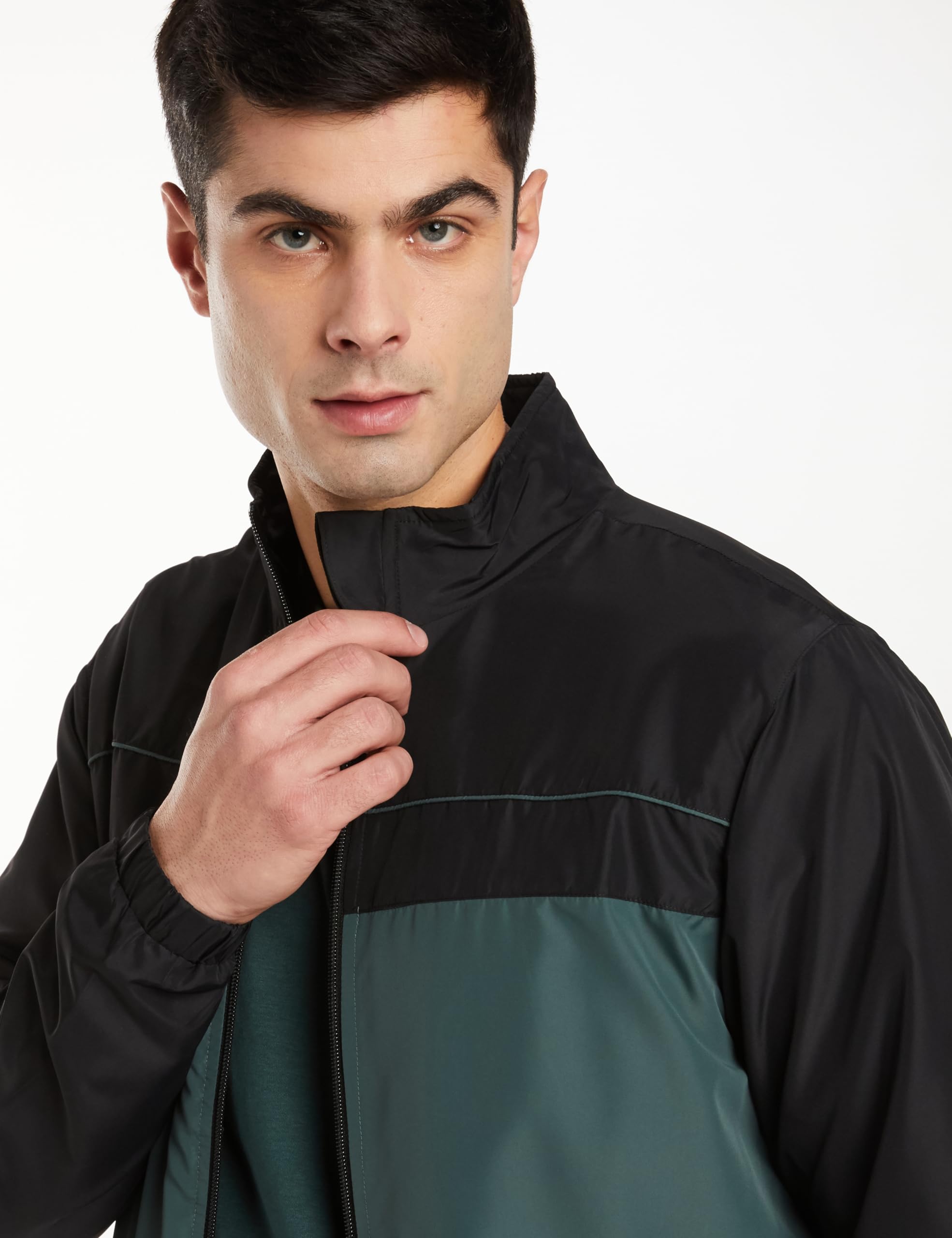 Amazon Men's Light Weight Lined Jacket - Black Dark Green - Image 4