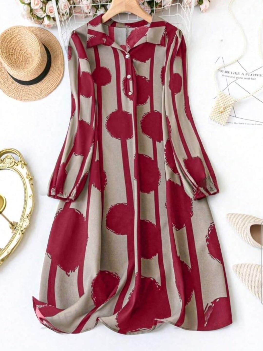 Gufrina Women's Full Sleeve Collar Neck Dress - Image 2