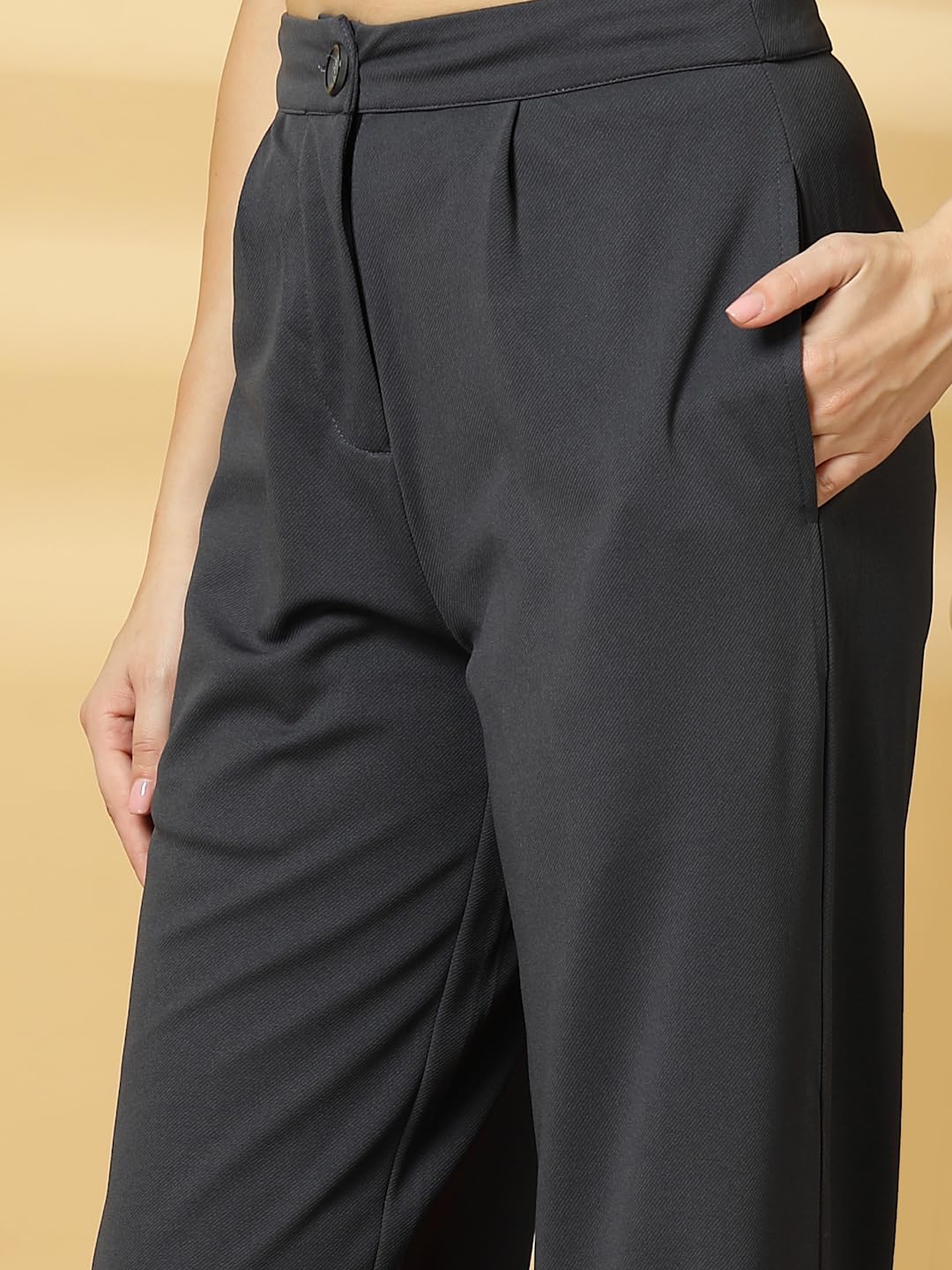 OOMPH Women Straight Fit Mid Rise Trousers - Image 4