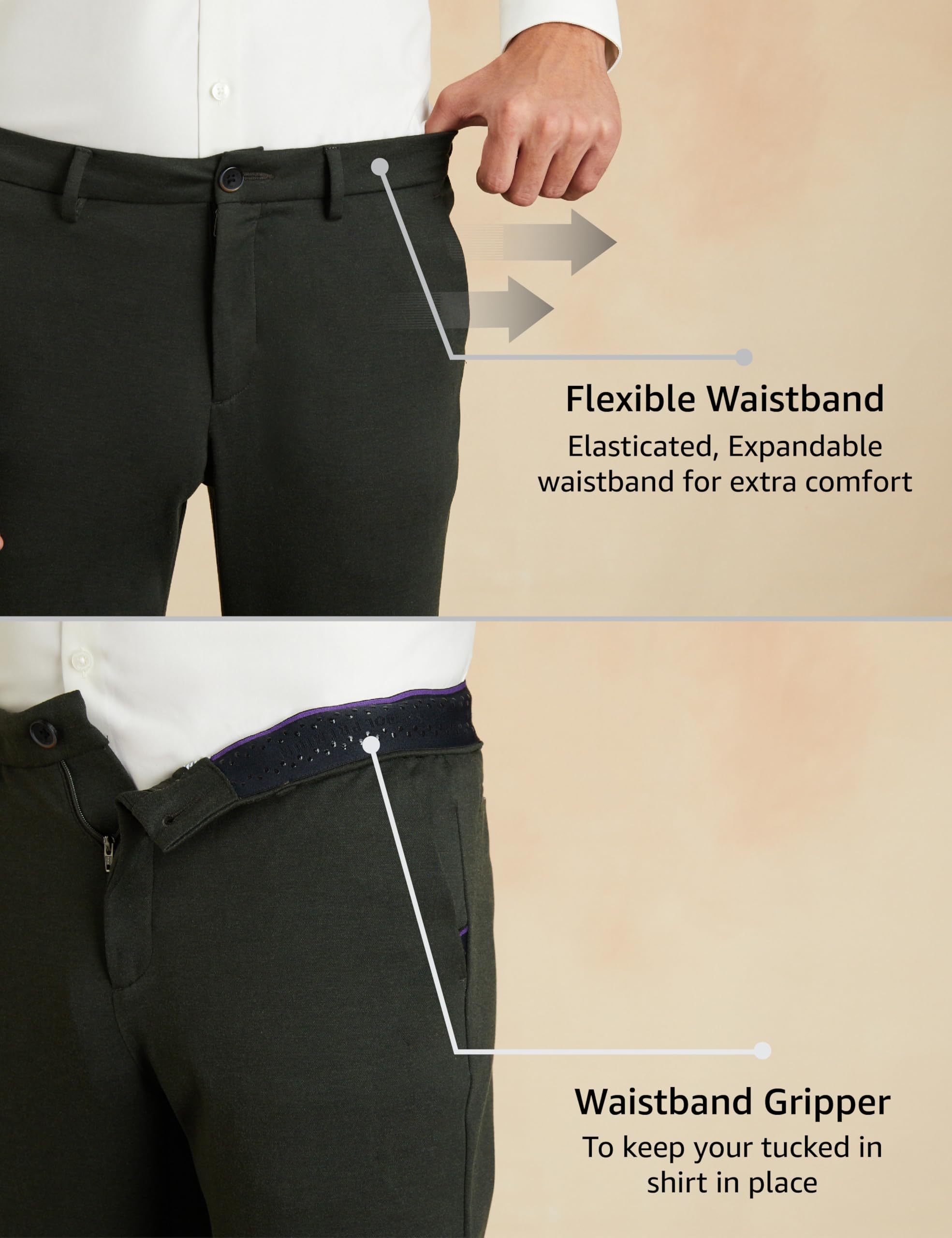 Symbol Men's Stretch Knit Pants - Dark Olive - Image 4