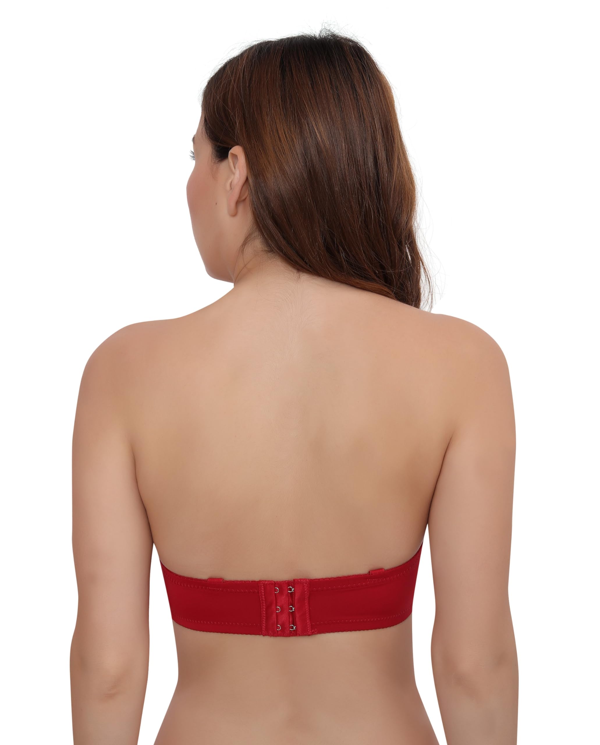 PLUMBURY Strapless Multiway Underwire Bra for Women - Maroon - Image 3