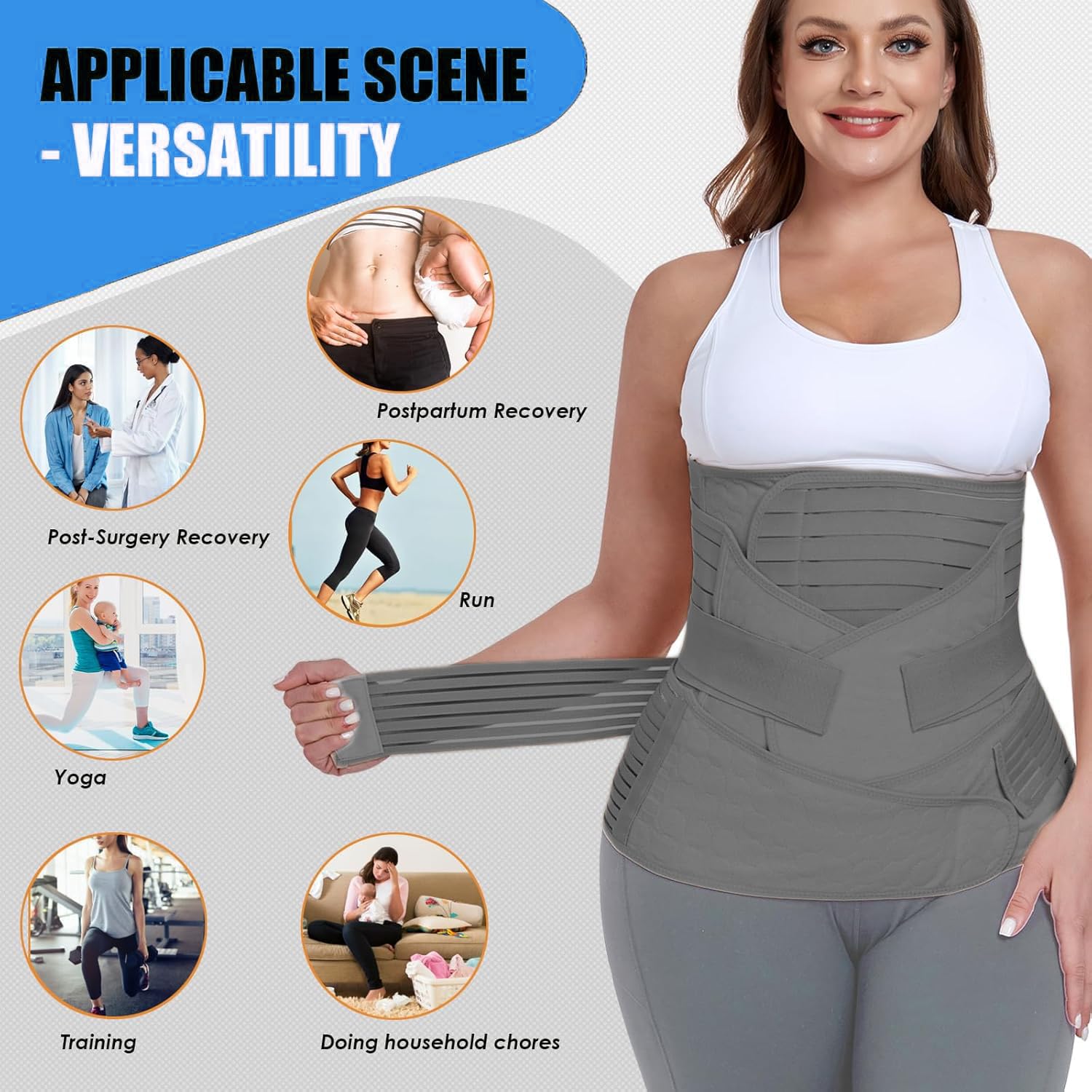 GREETURE Postpartum Belt for Women - Grey - Image 5
