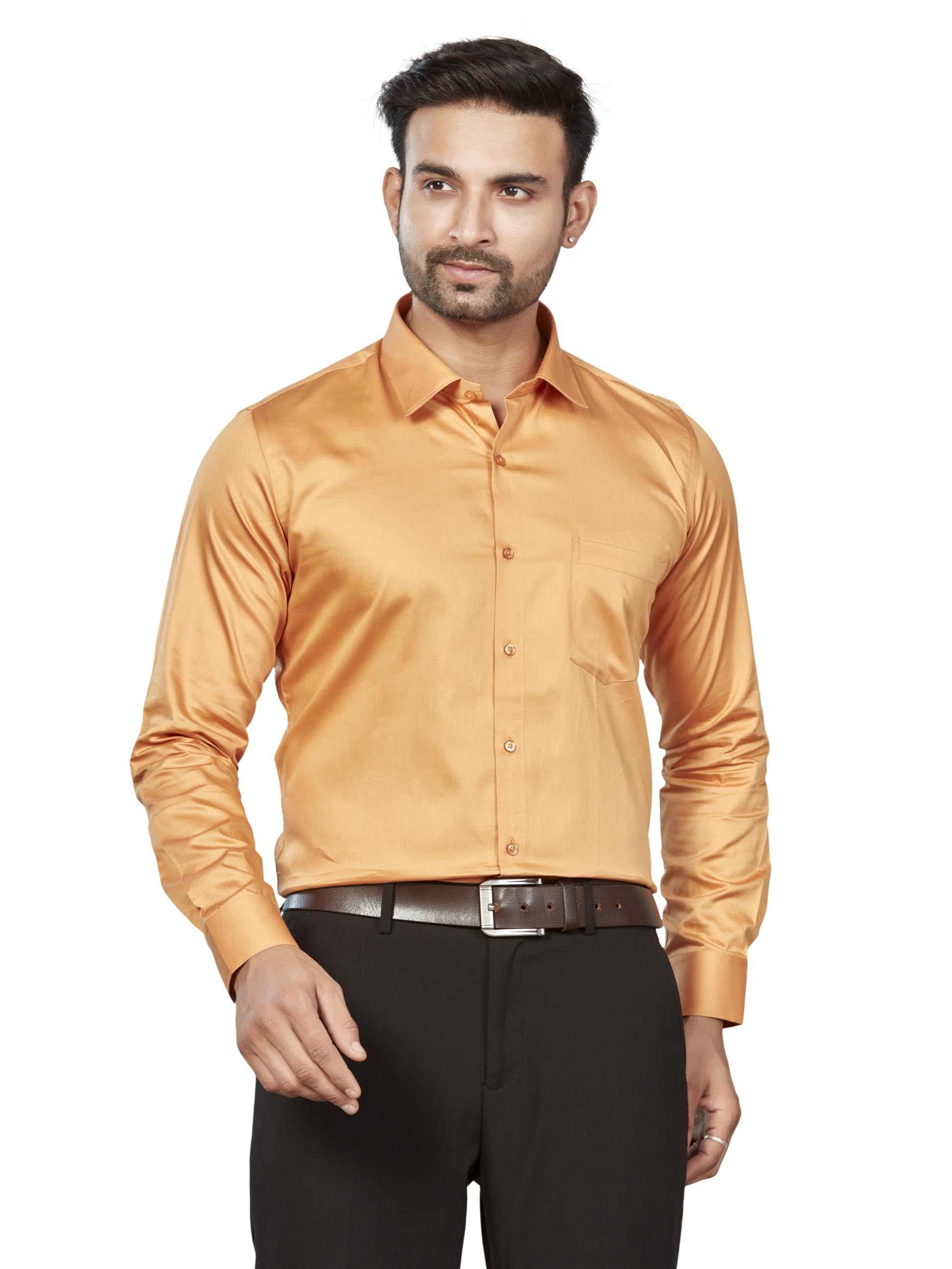DUKUL Men's Orange Formal Shirt
