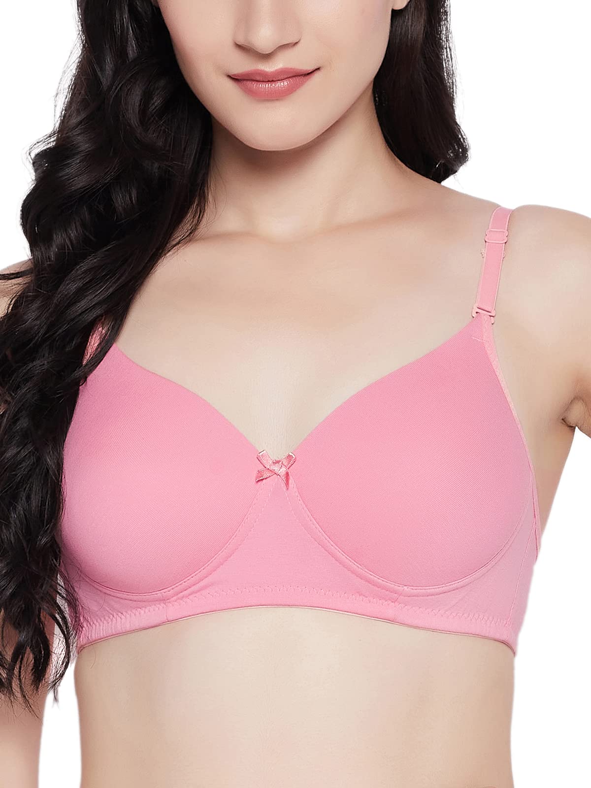 Clovia Women's Cotton Padded T-Shirt Bra - Light Pink
