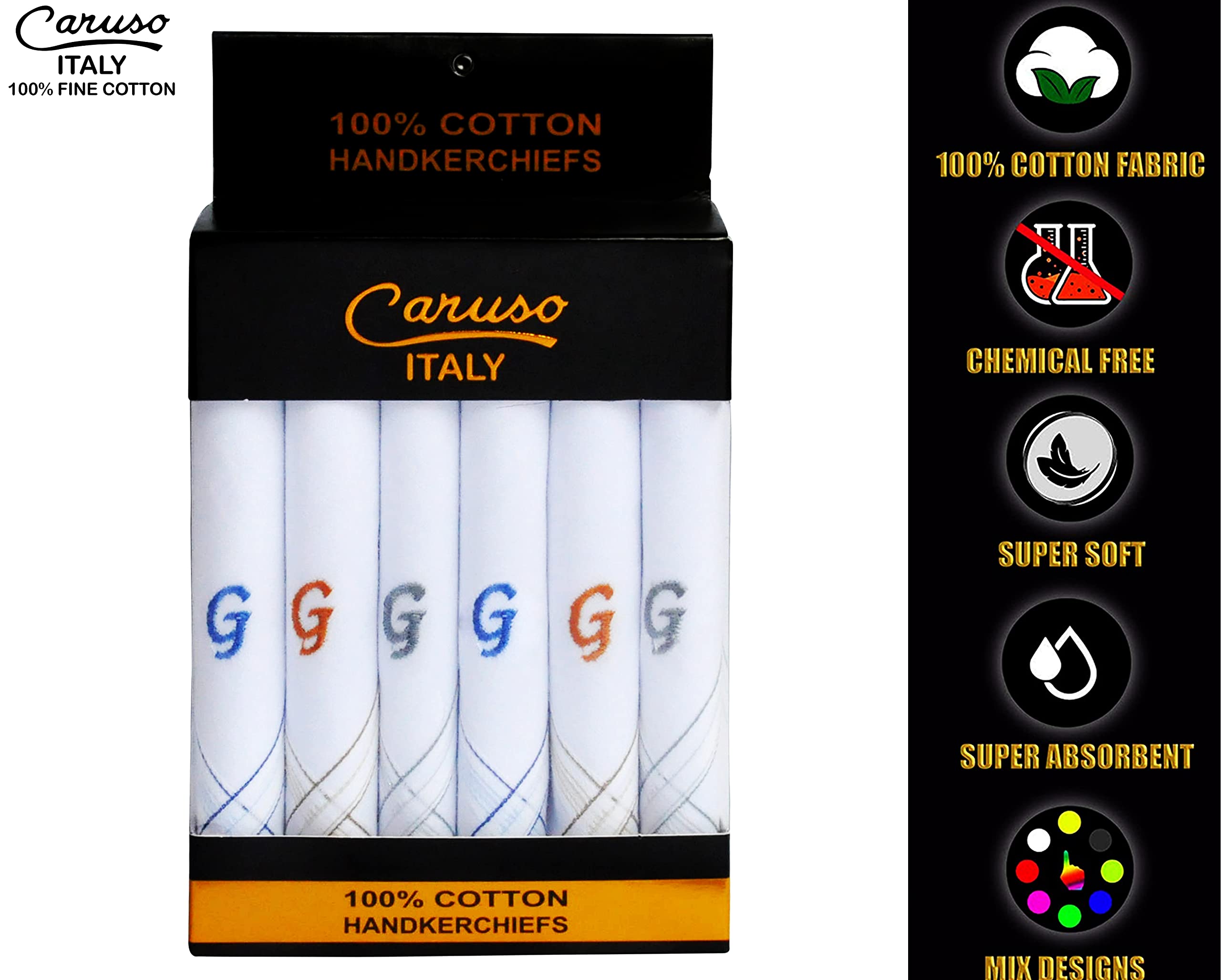 Caruso Italy Men's White Formal Handkerchief - Image 3