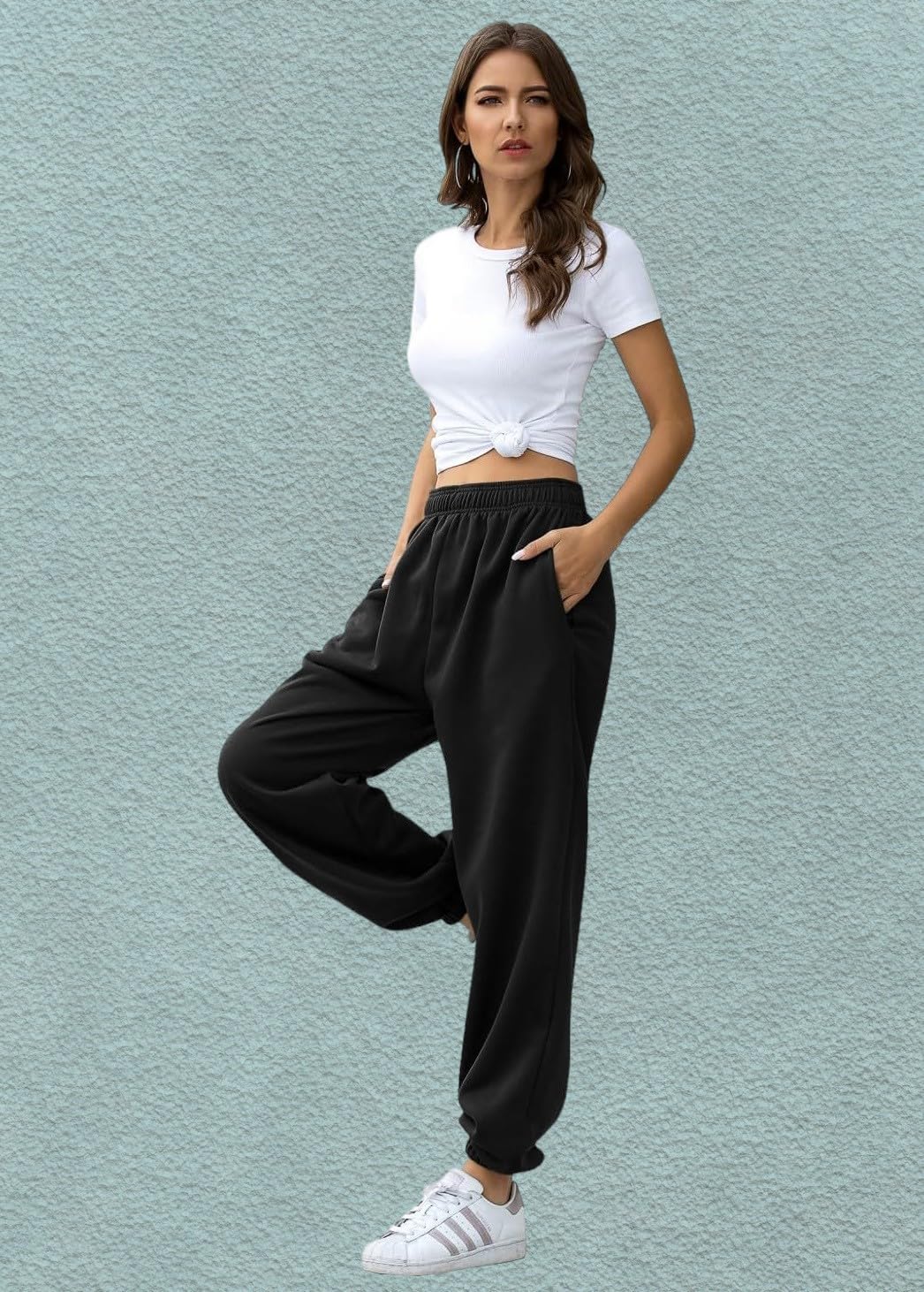 Q-RIOUS Women's Jogger Trouser - Black Grey - Image 4