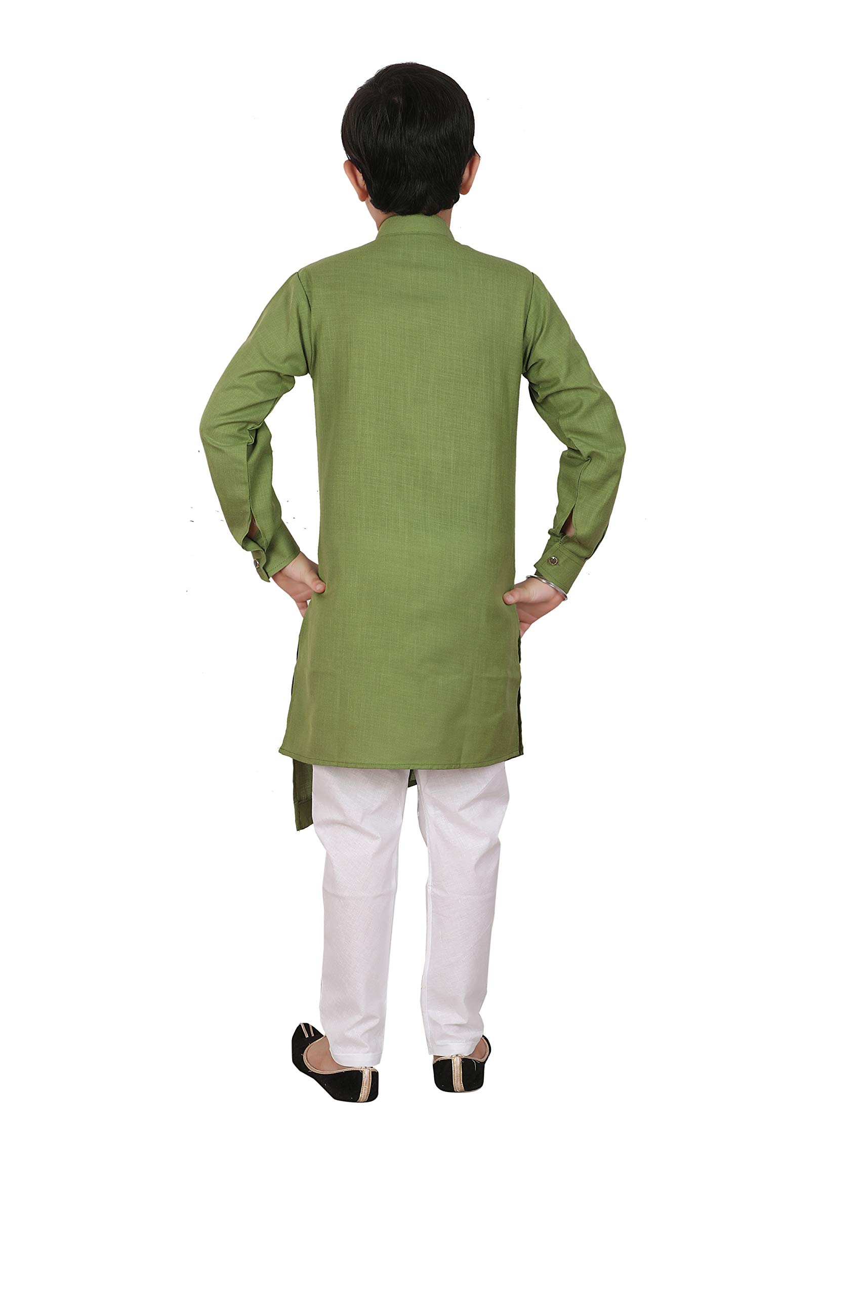 Pro-Ethic Boy's Cotton Blend Kurta Pajama Set - Green - Image 5
